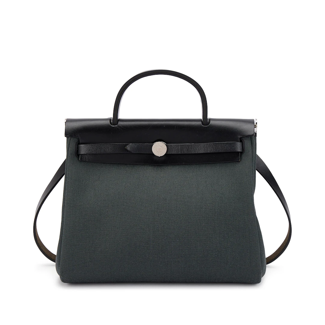 Black Vache Hunter and Vert de Gris Toile Herbag Zip 31 Palladium