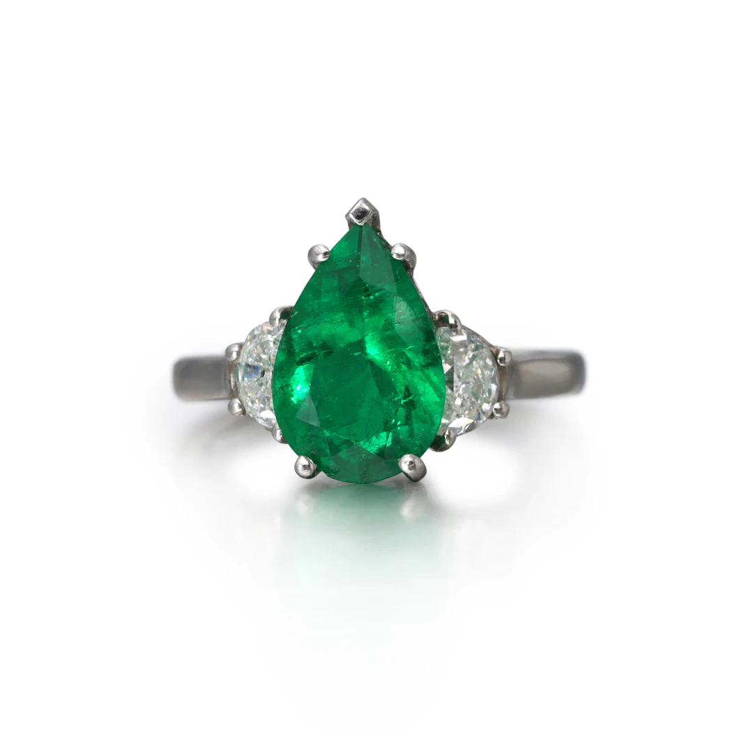 Platinum, 2.52ct Colombian Emerald and Diamond Ring
