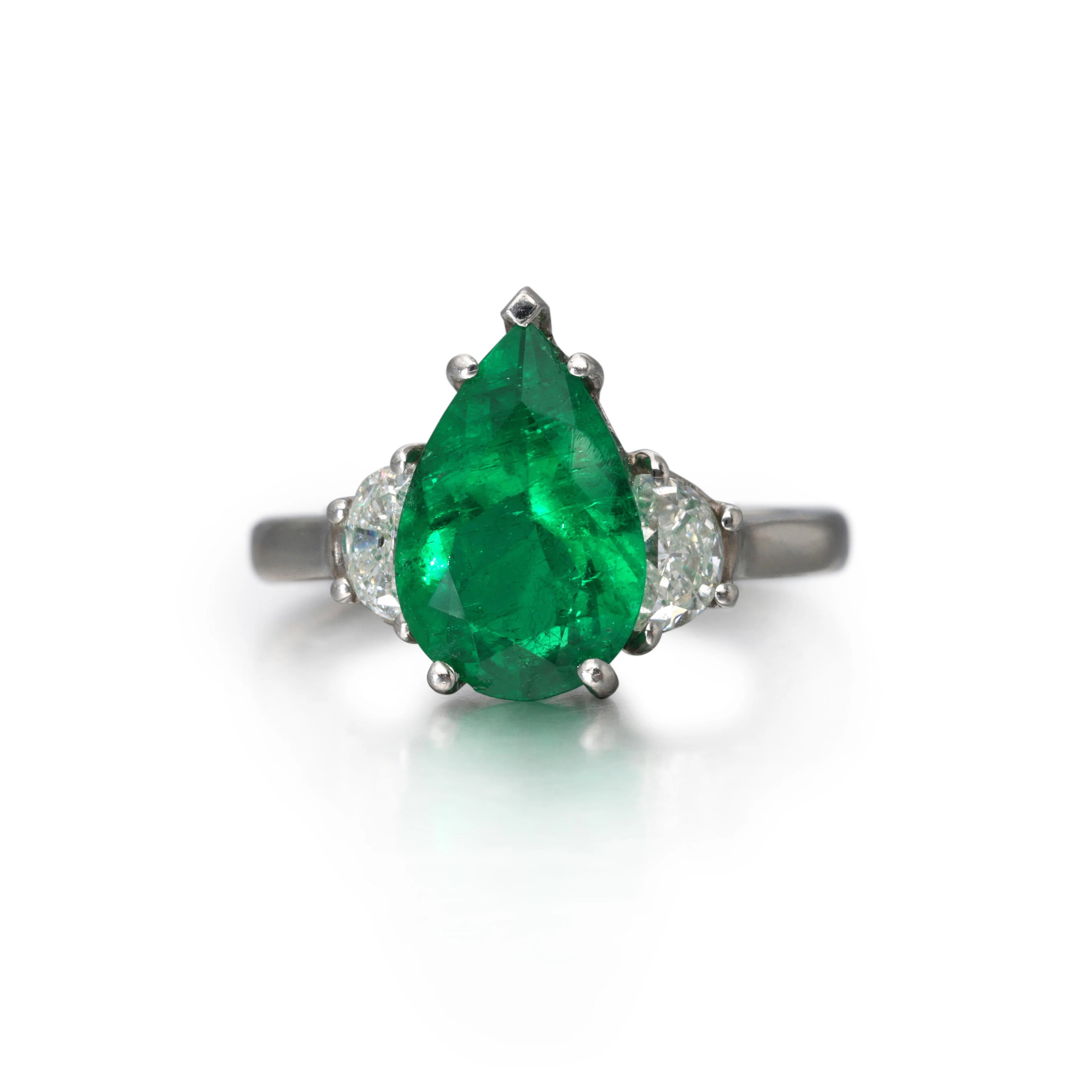 Platinum, 2.52ct Colombian Emerald and Diamond Ring