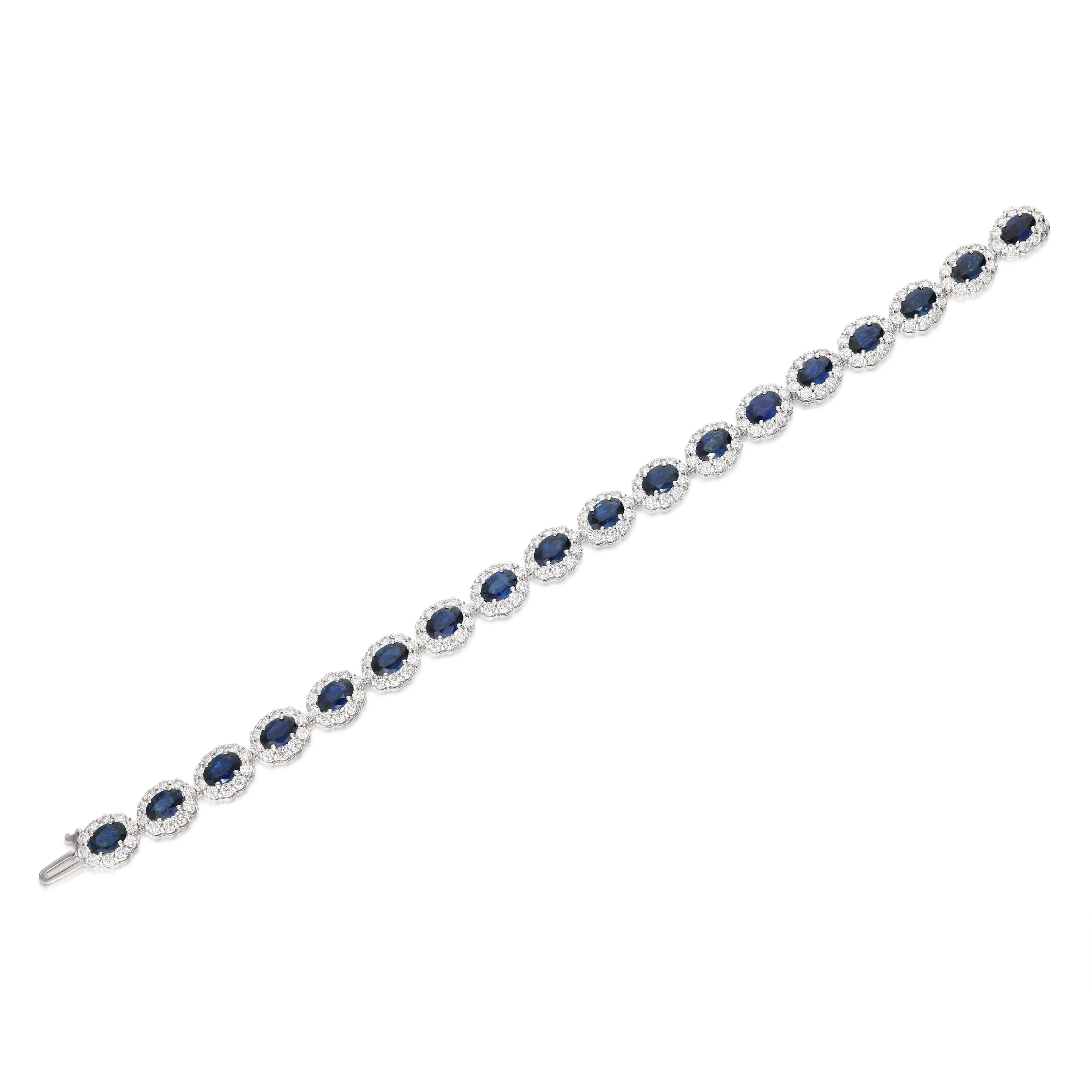White Gold, Sapphire and Diamond Bracelet