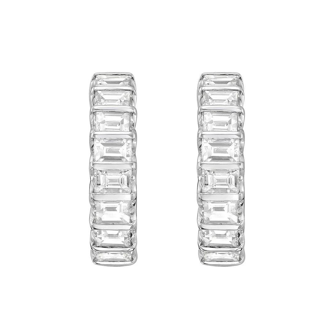 White Gold and 1.35ctw Diamond Hoop Earrings