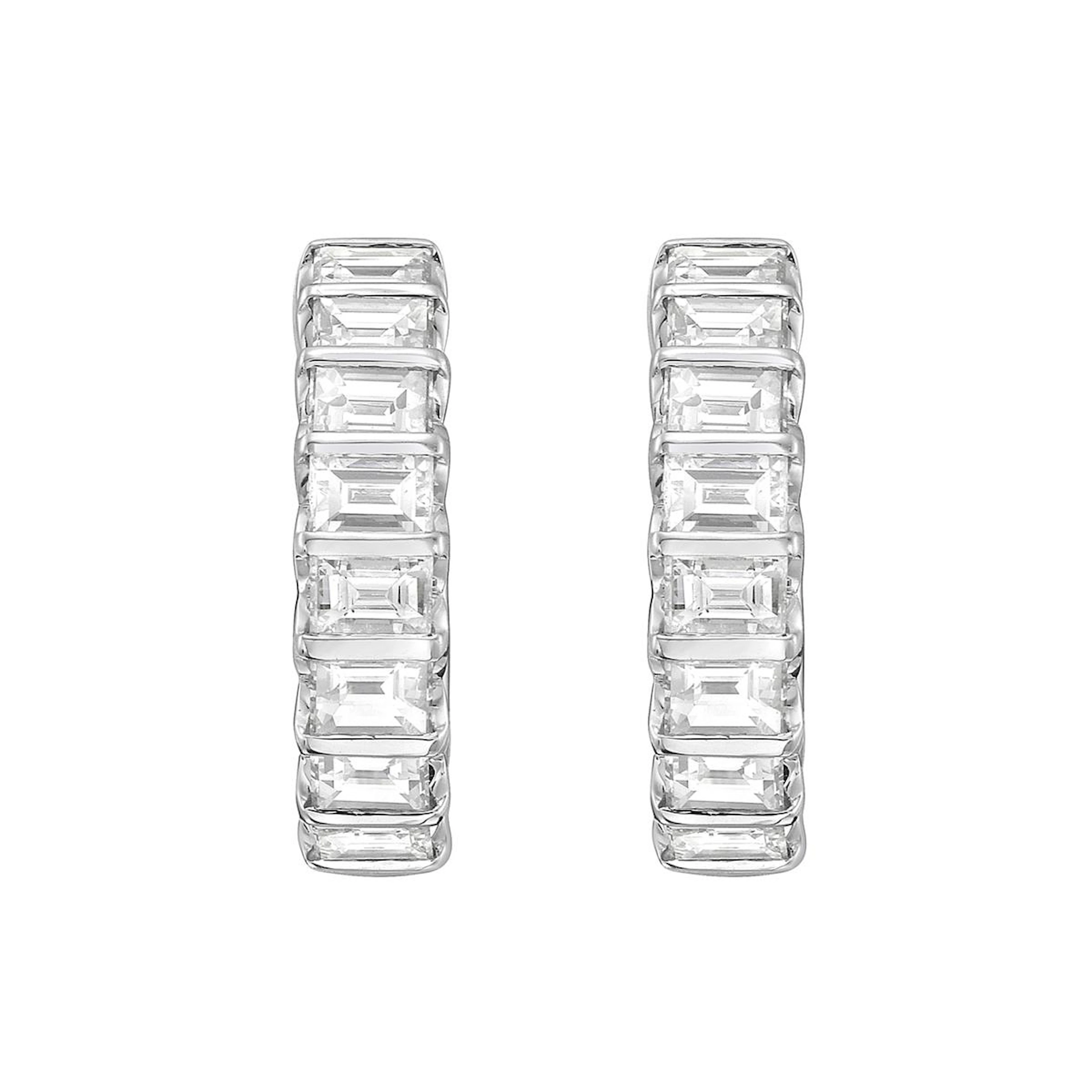 White Gold and 1.35ctw Diamond Hoop Earrings