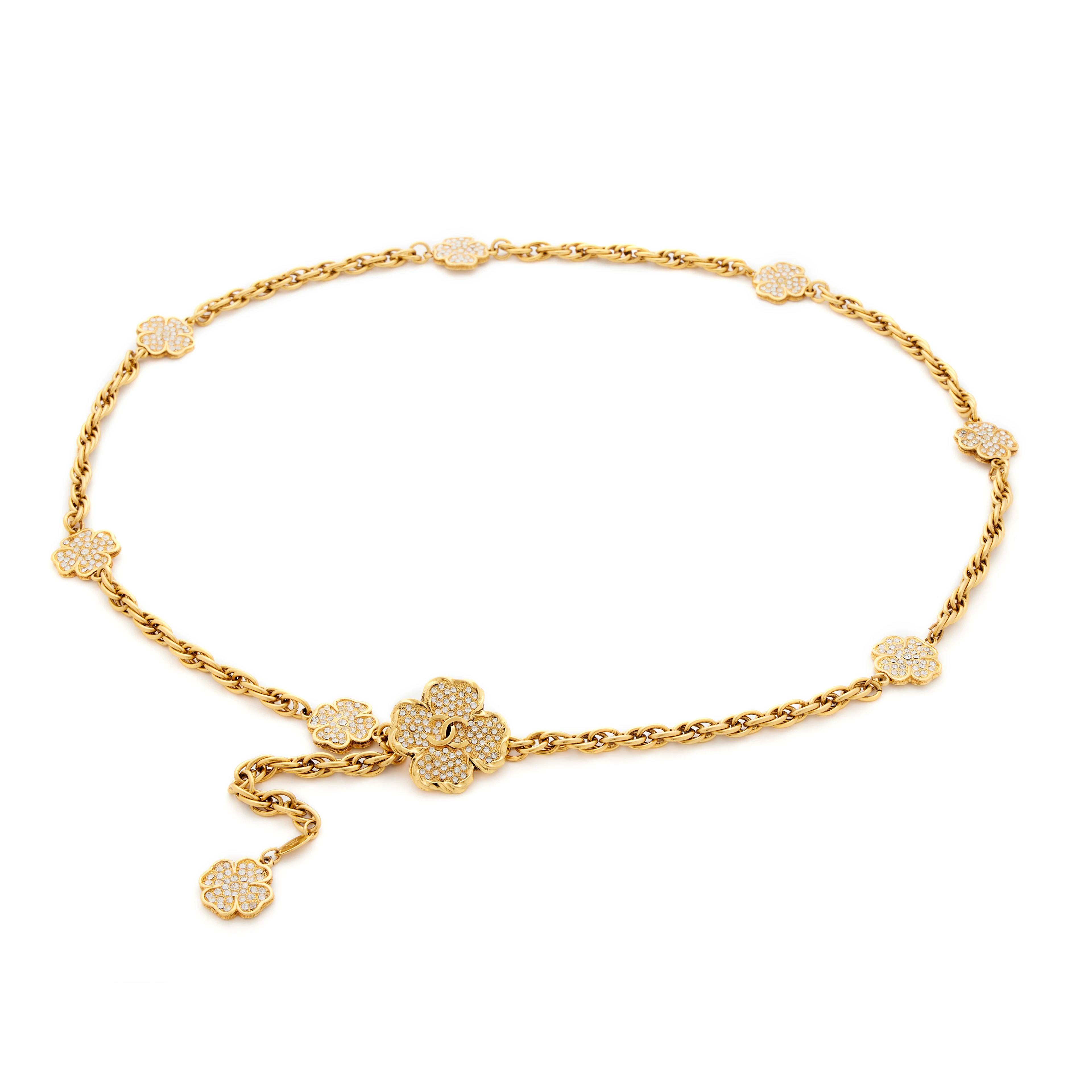Gold Metal Clover Medallion Belt, 1984