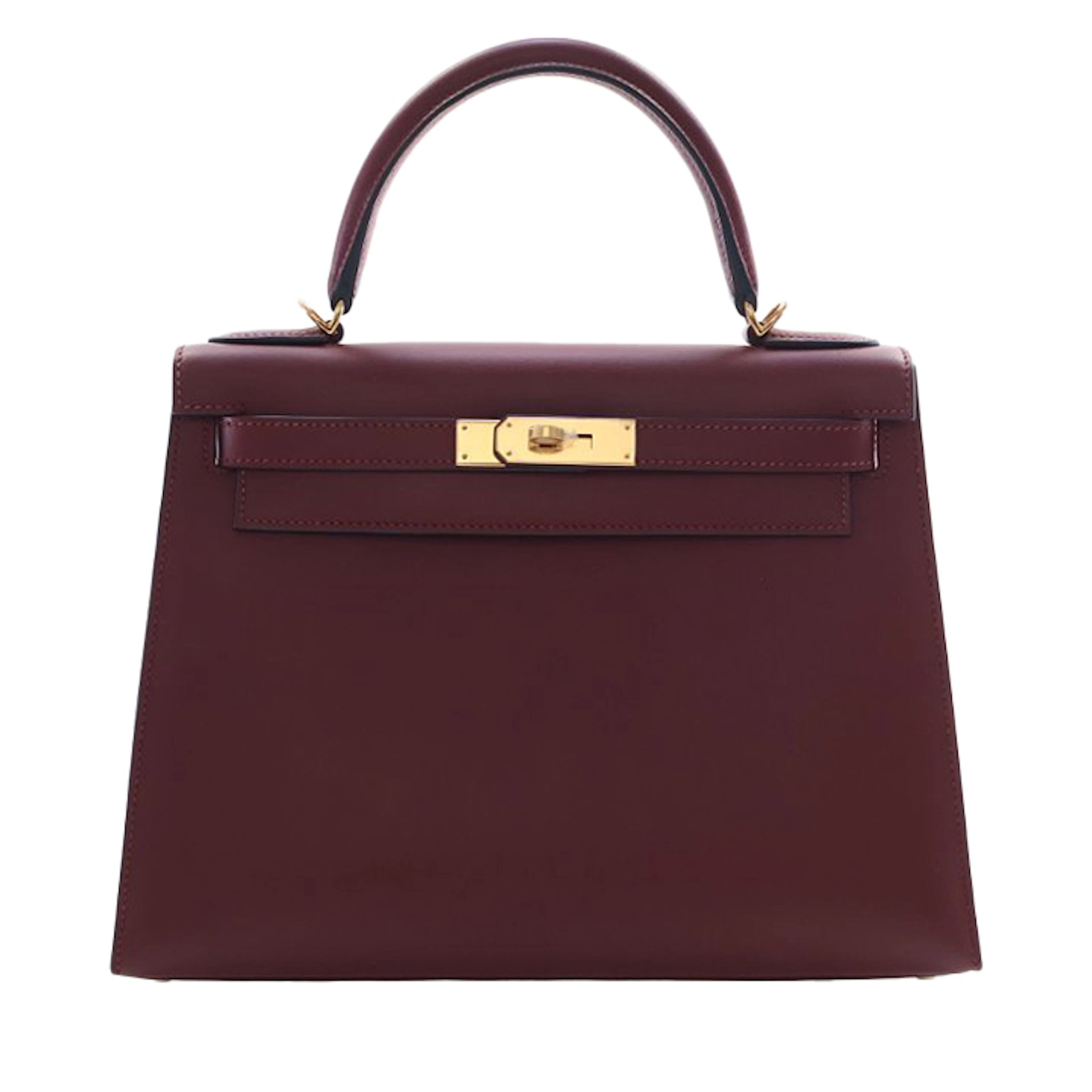 Rouge H Box Calf Sellier Kelly 28 Gold Hardware, 2018
