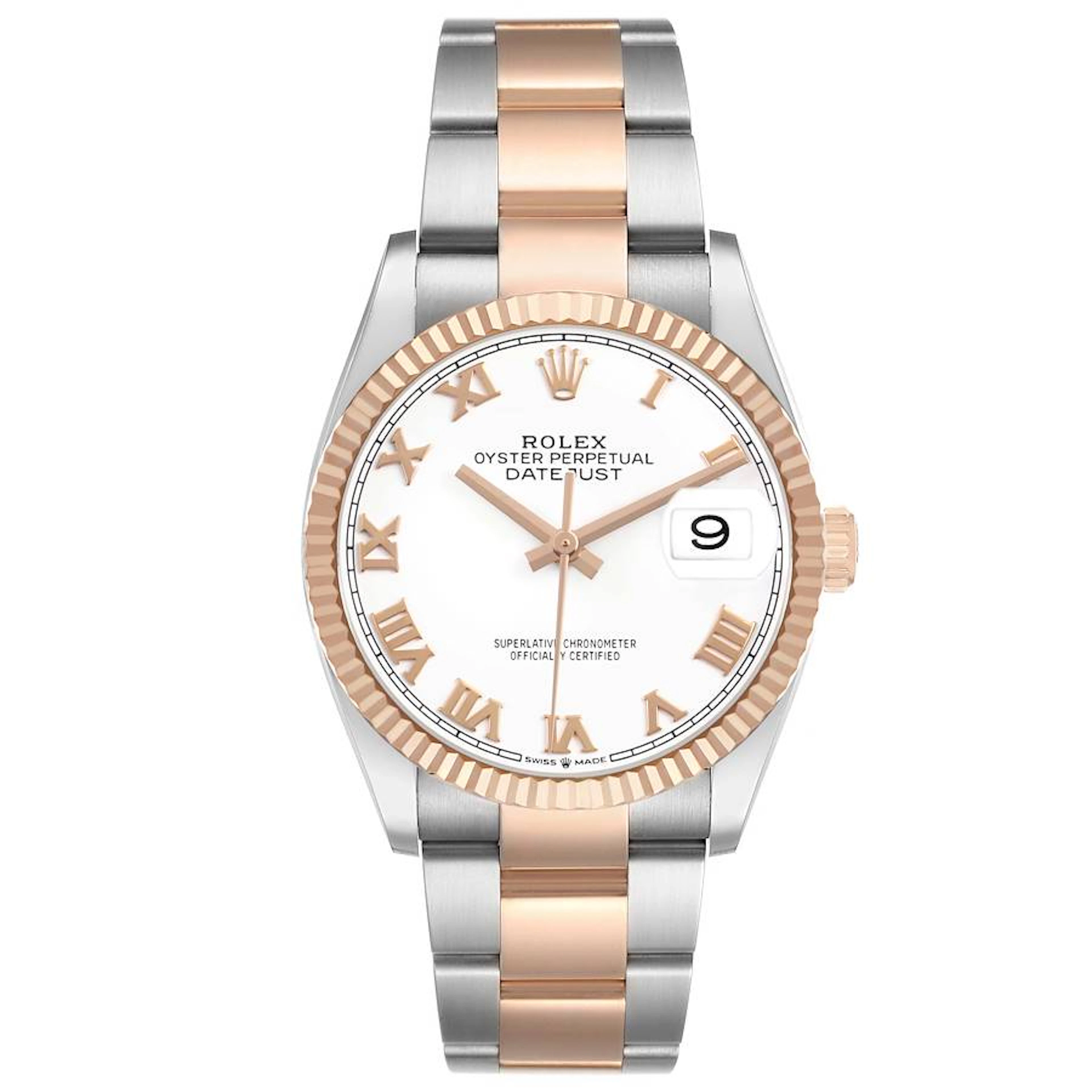 Datejust (Reference 126231). A 36mm rose gold stainless steel automatic