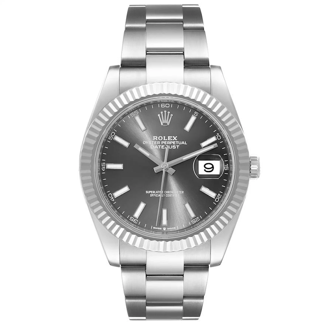 Datejust (Reference 126334). A 41mm white gold stainless steel automatic
