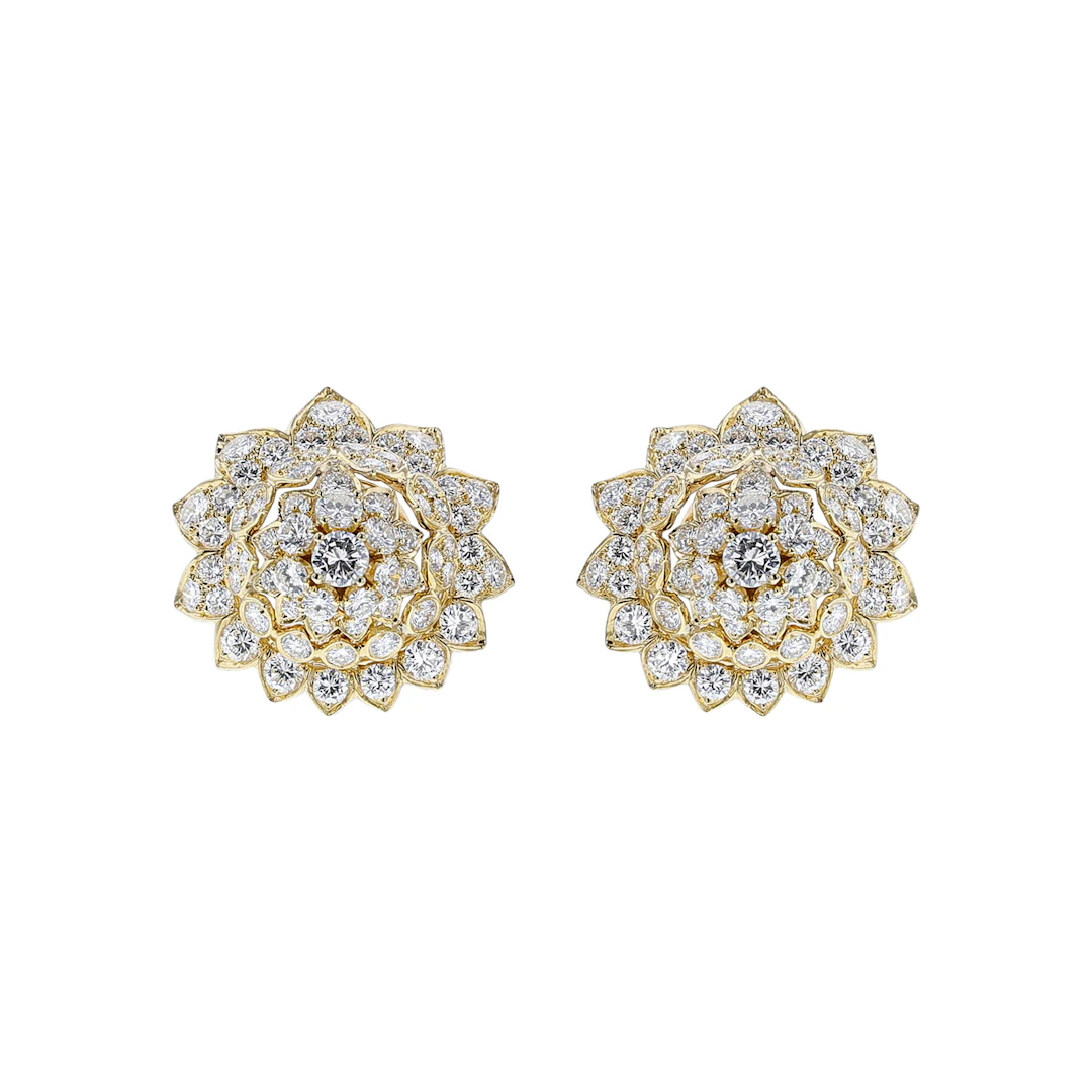 Vintage Gold and Diamond Earclips