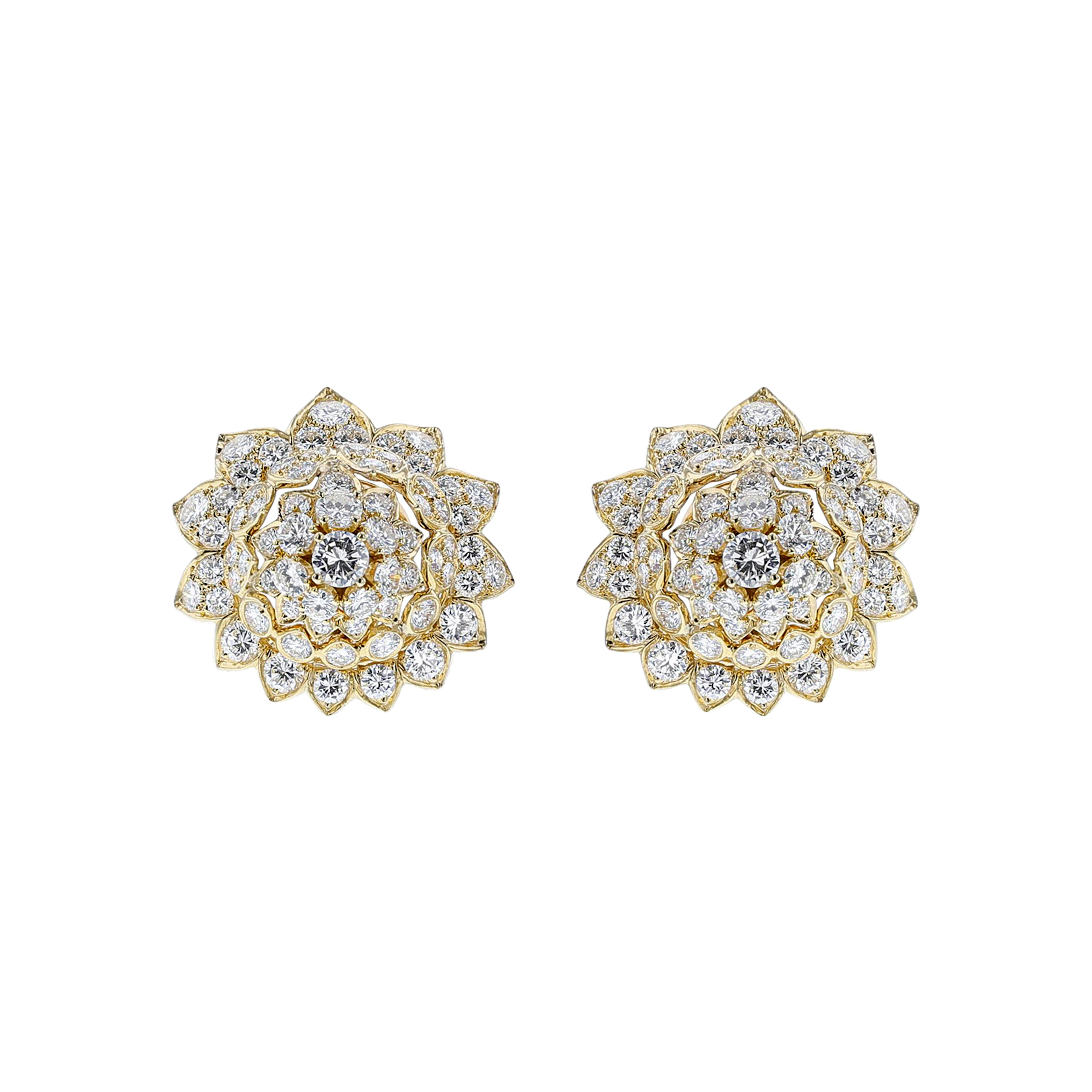 Vintage Gold and Diamond Earclips