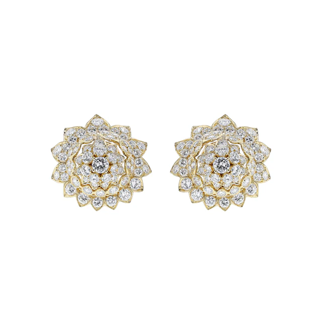 Vintage Gold and Diamond Earclips
