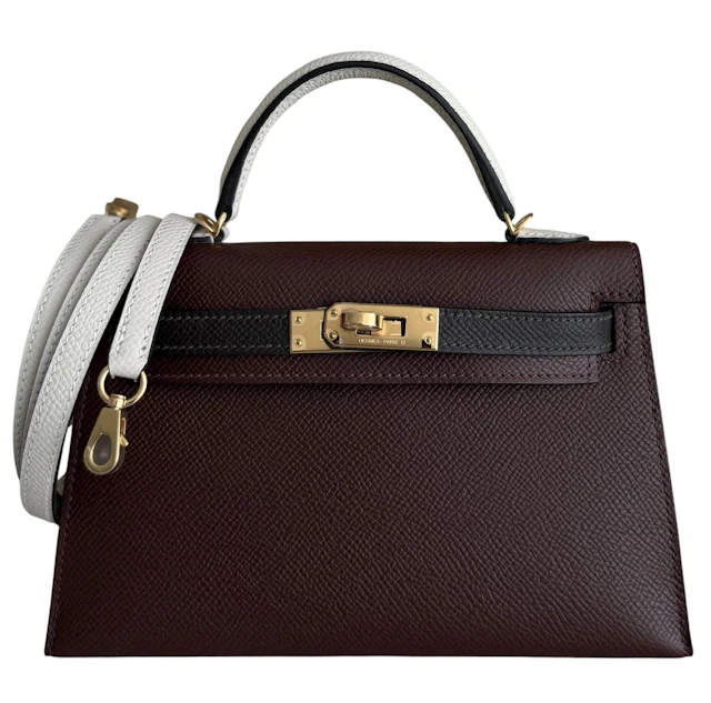 Terre, Ebene, and Craie Tri-color Epsom Mini Kelly 20 II Gold Hardware, 2025