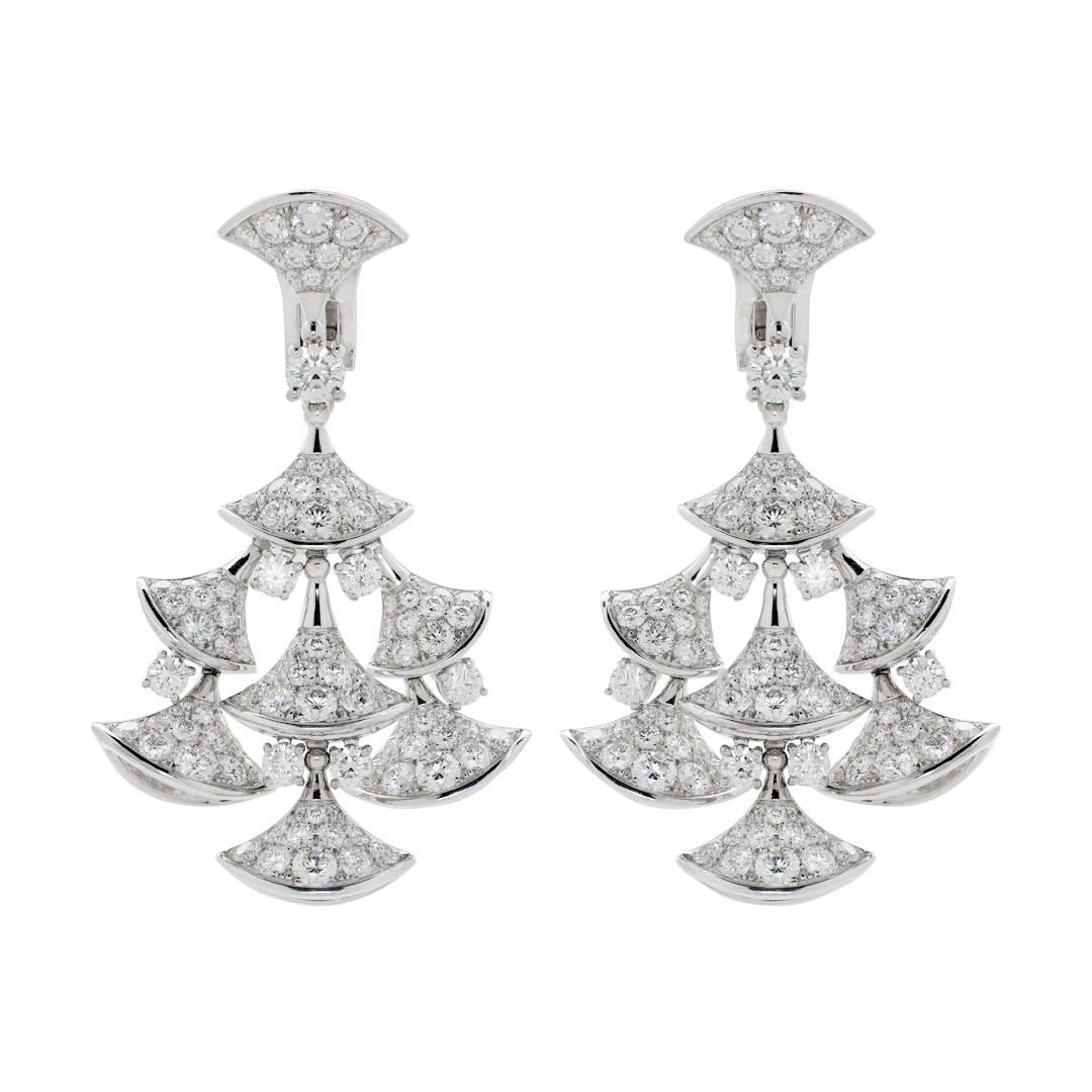 White Gold and Diamond Diva's Dream Earclips
