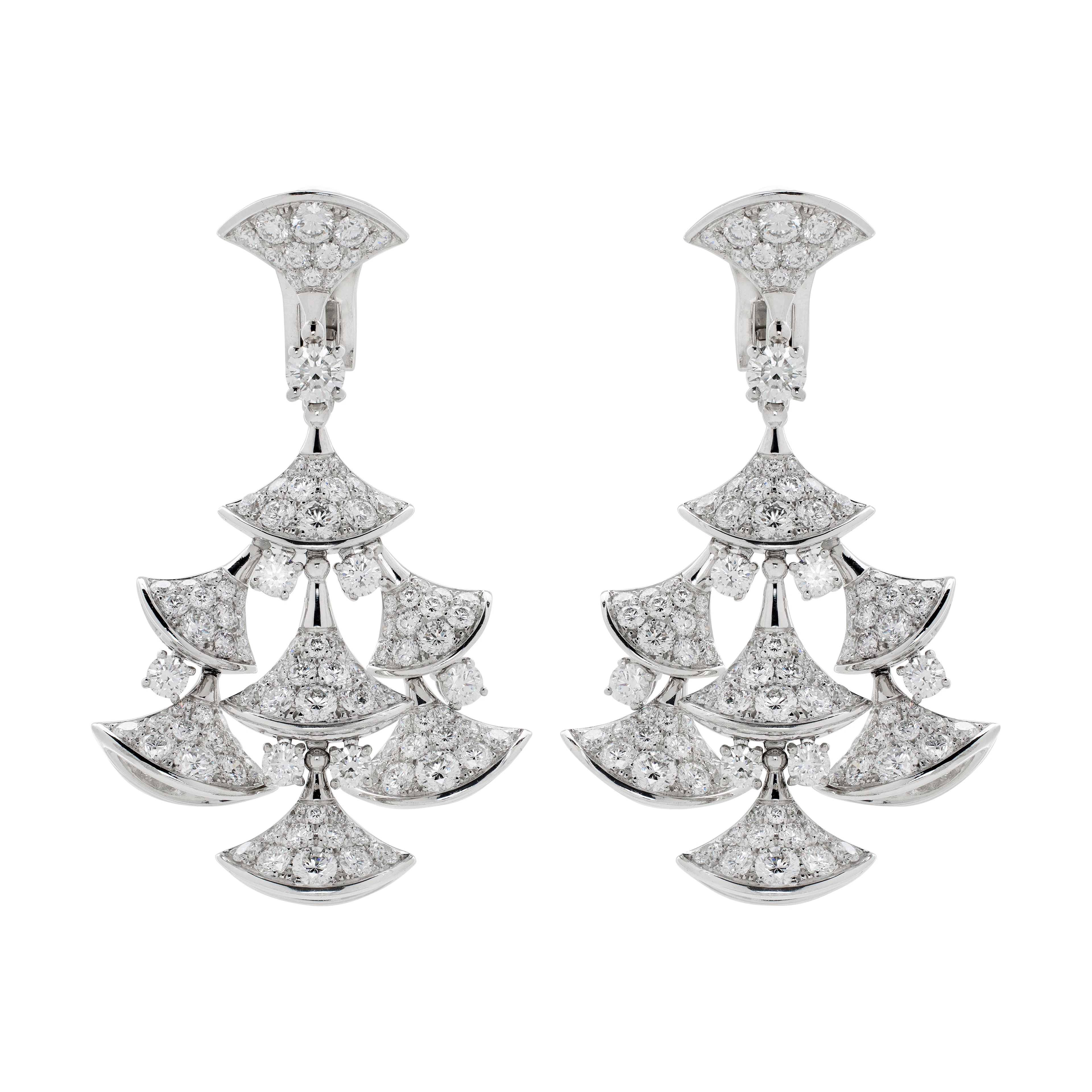 White Gold and Diamond Diva's Dream Earclips
