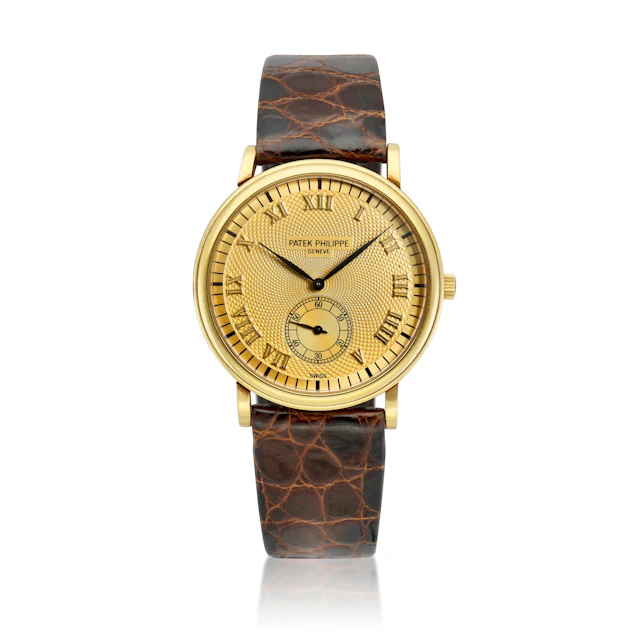 Calatrava (Reference 5022J). A 33mm yellow gold manual wind wristwatch.