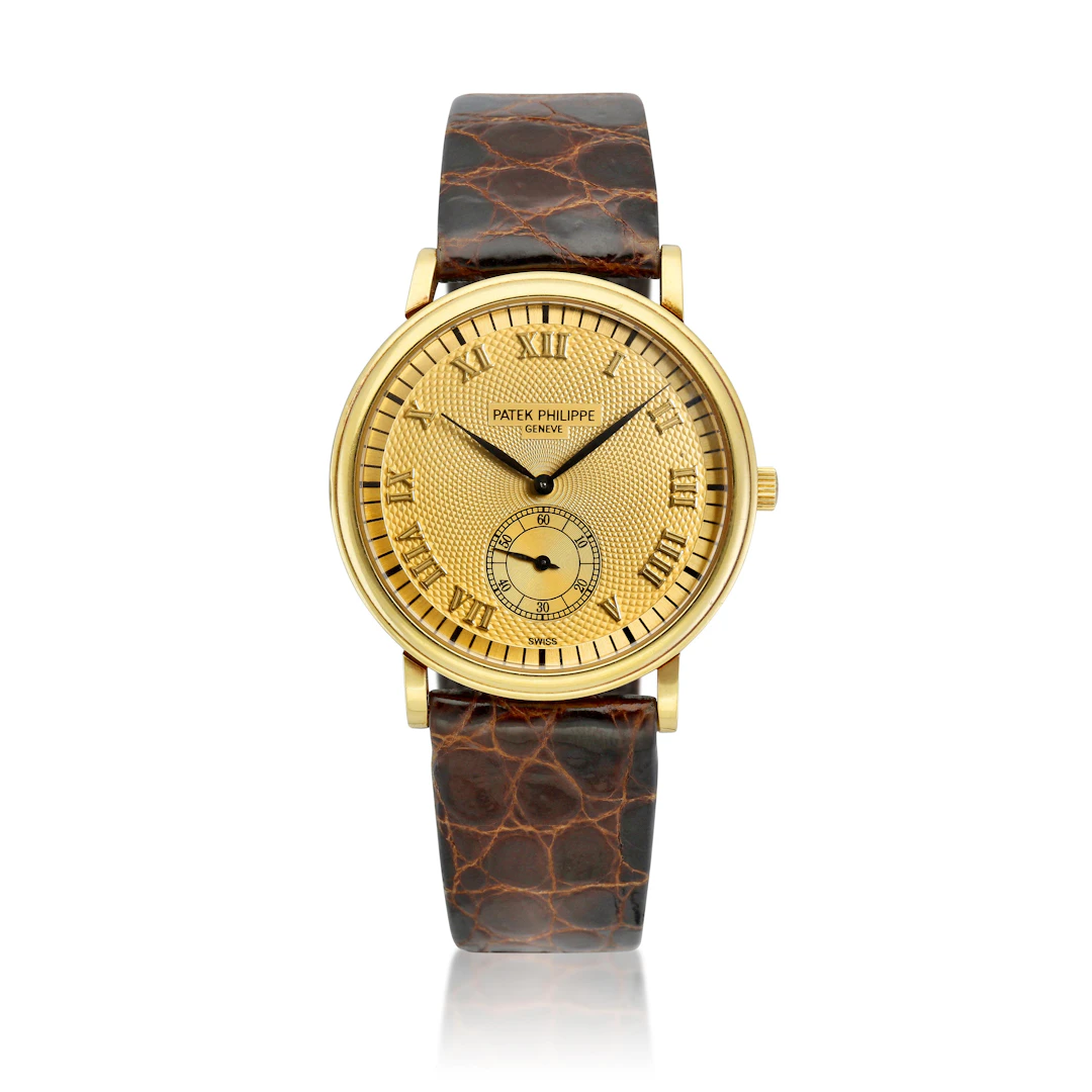 Calatrava (Reference 5022J). A 33mm yellow gold manual wind wristwatch.