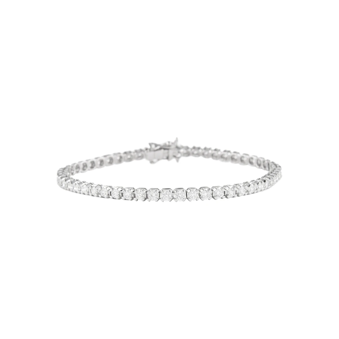 White Gold and 2.95ctw Round Brilliant Cut Diamond Tennis Bracelet