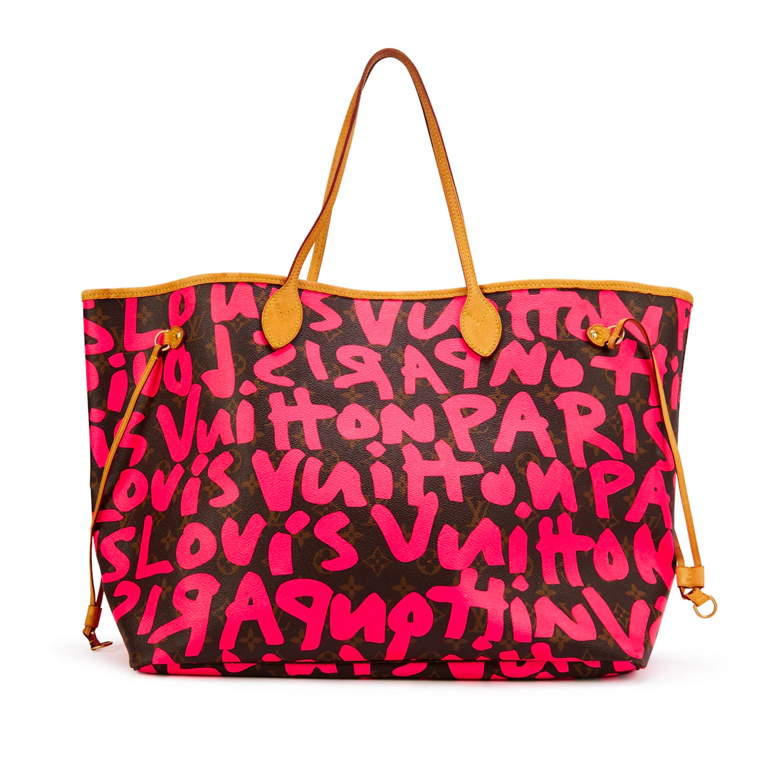 Stephen Sprouse Pink Monogram Graffiti Coated Canvas Neverfull GM