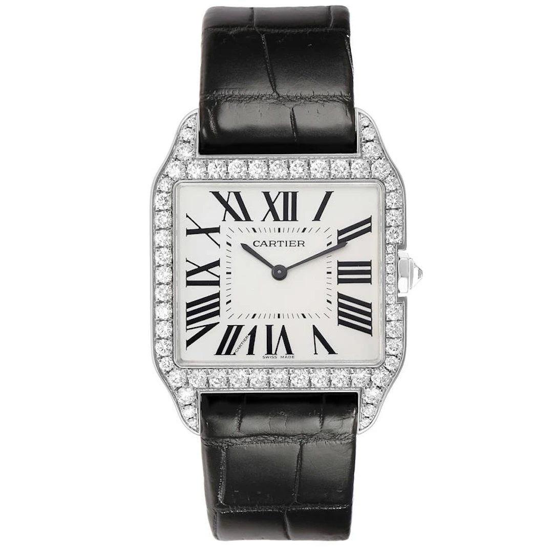 Santos Dumont (Reference WH100651). A 44.5mm white gold diamond-set