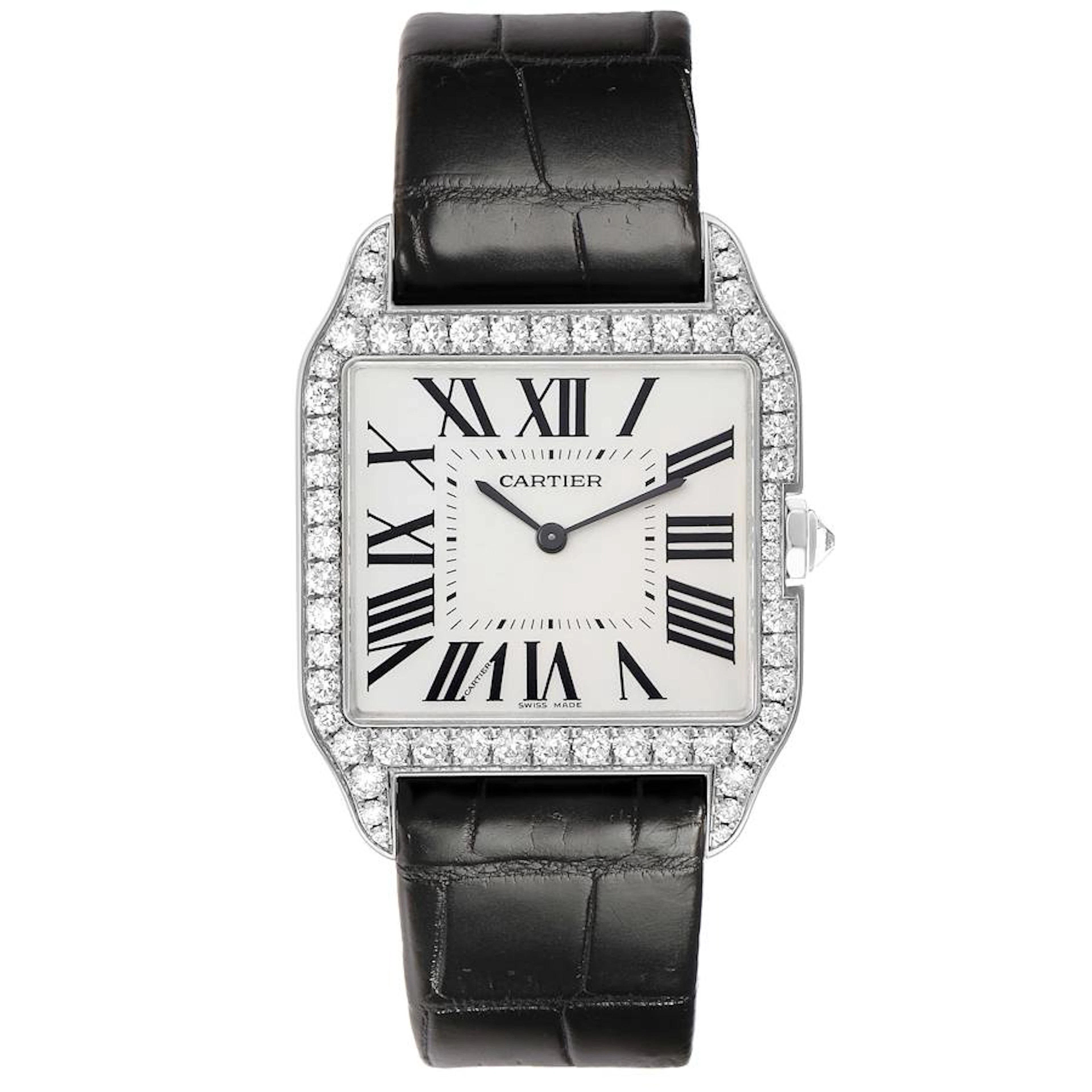 Santos Dumont (Reference WH100651). A 44.5mm white gold diamond-set