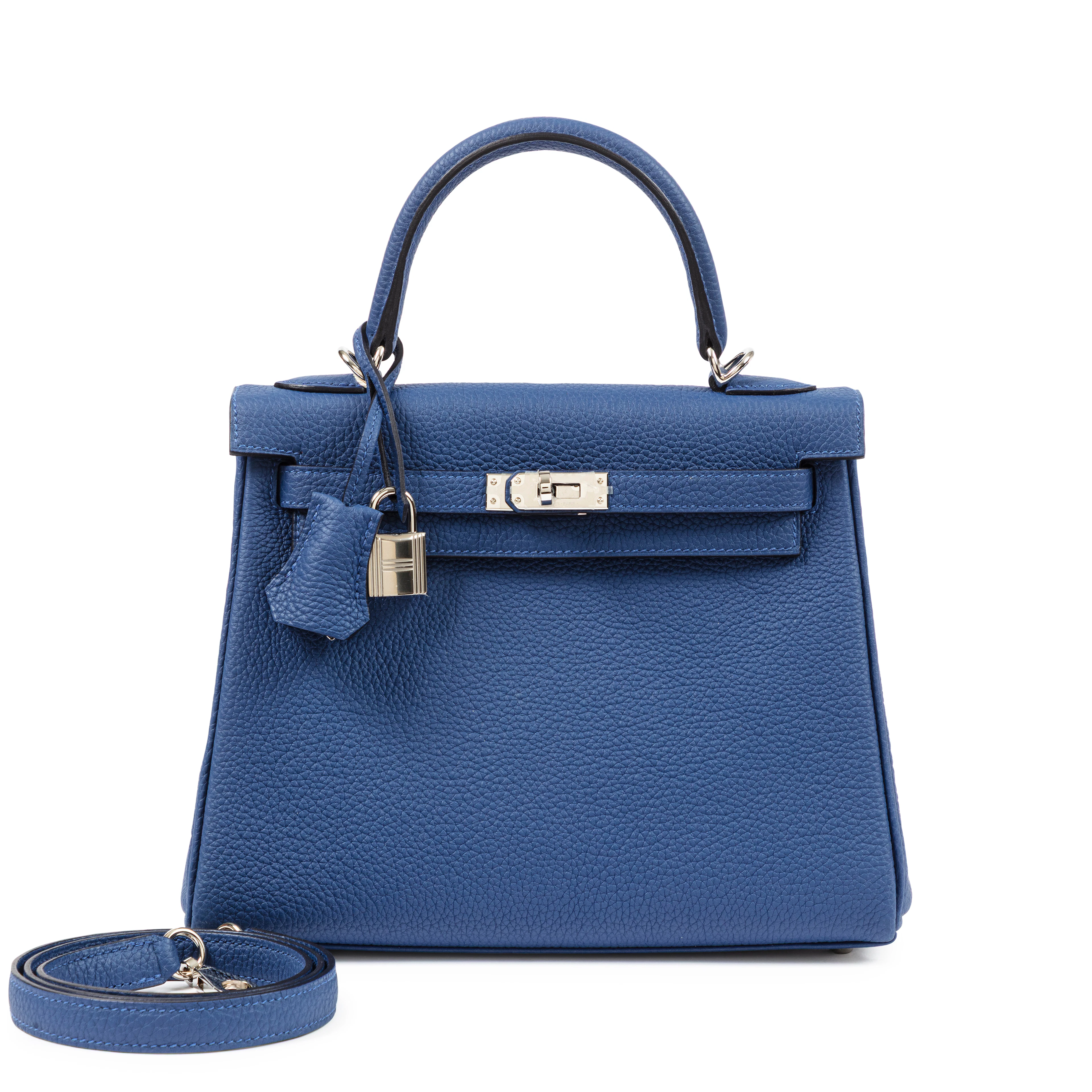 Bleu Tie Togo Kelly 25 Retourné Palladium Hardware, 2024