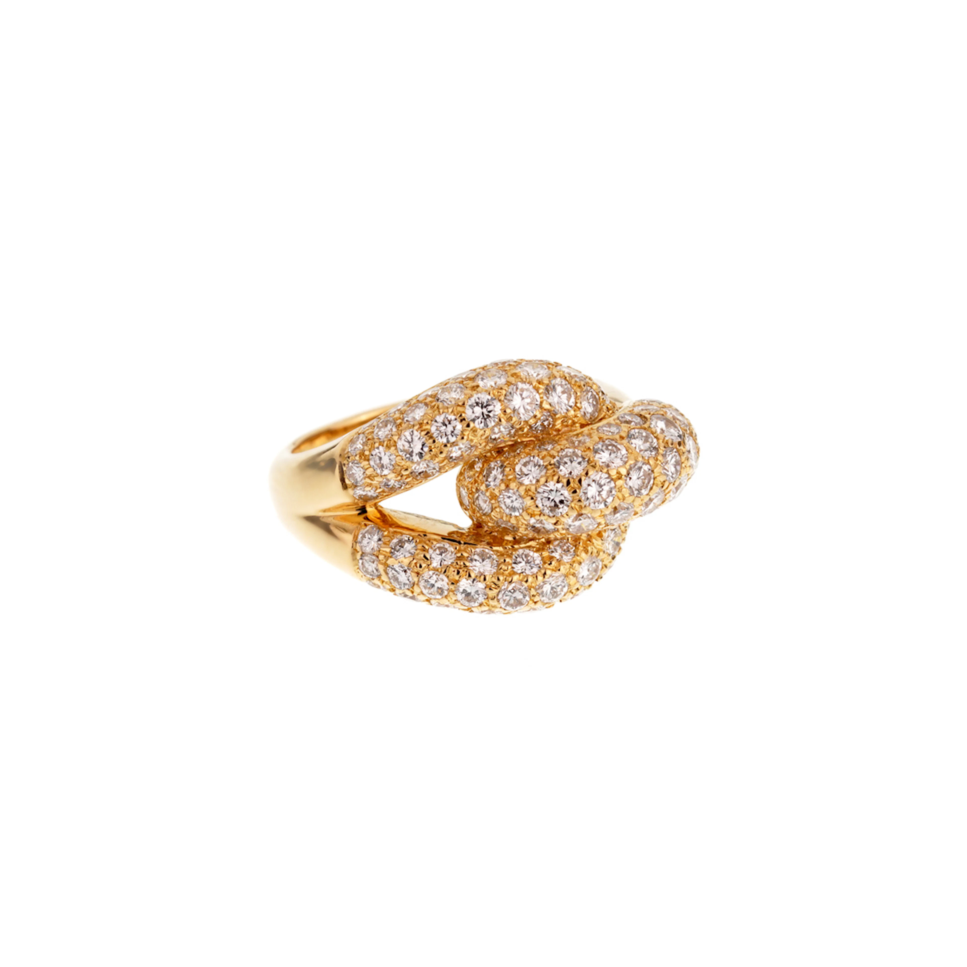 Gold and Diamond Knot Ring