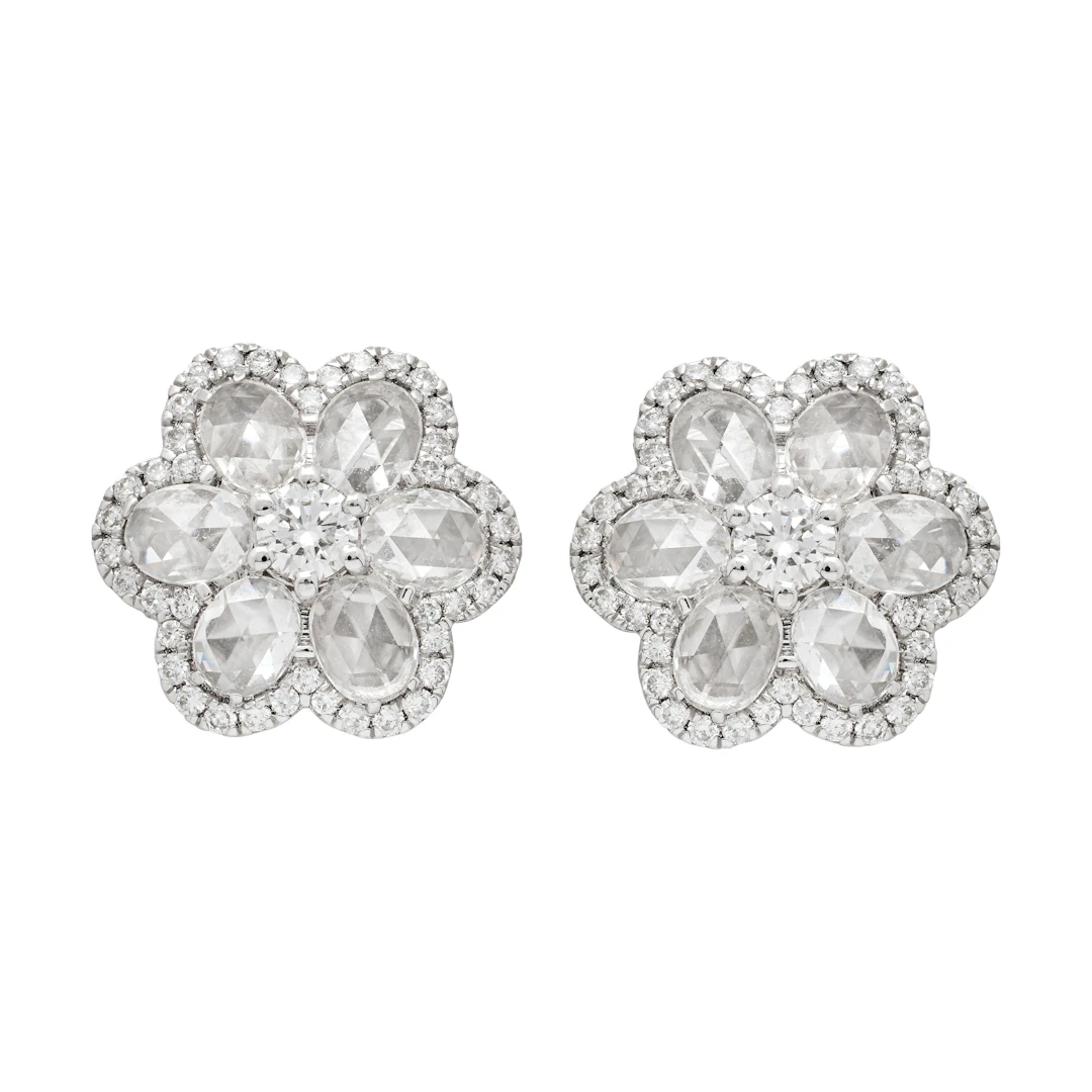 White Gold and Diamond Stud Earrings
