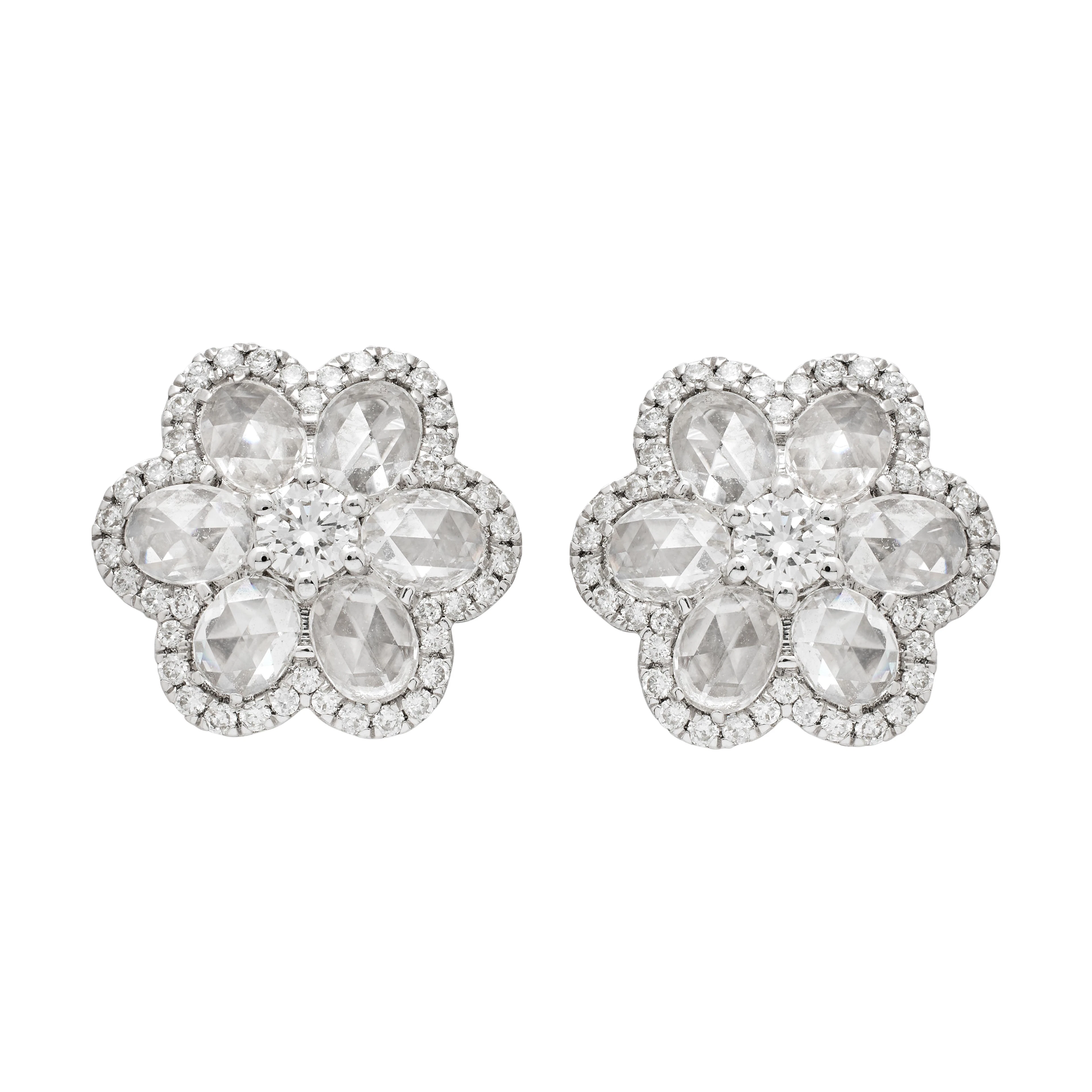 White Gold and Diamond Stud Earrings