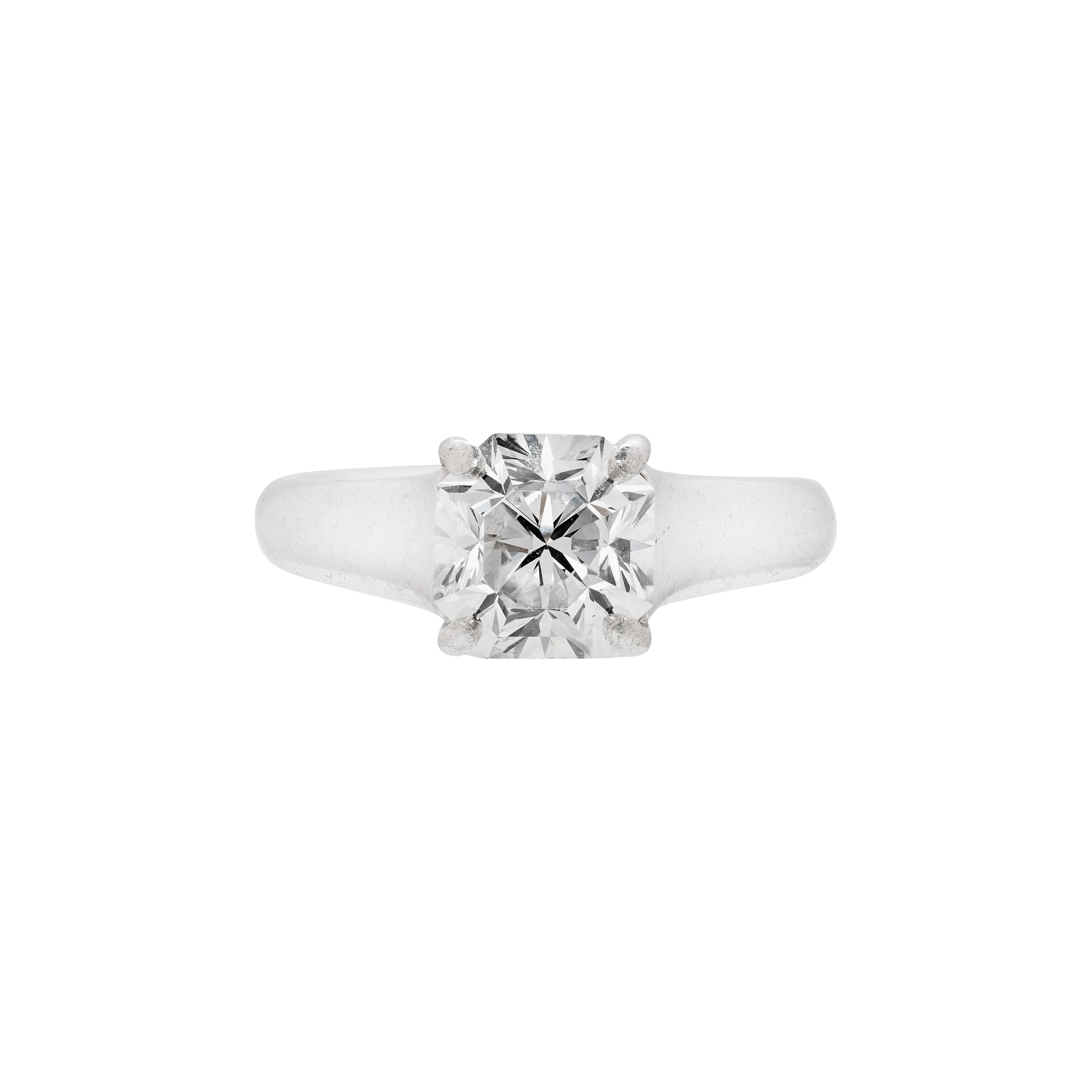Platinum and 2.28ct Lucida Cut Diamond Engagement Ring