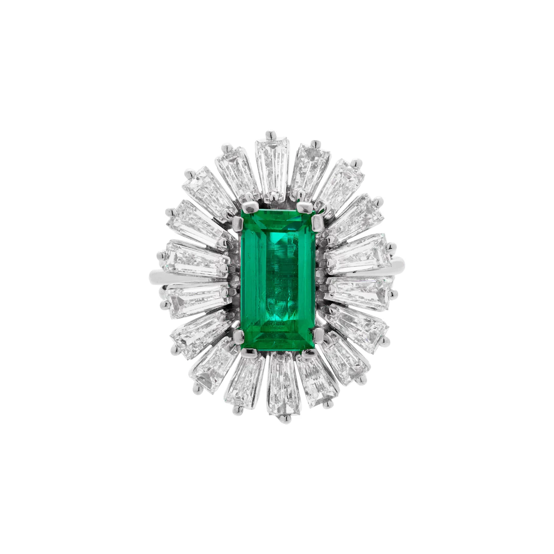 White Gold, 2.40ct Colombian Emerald and Diamond Ring