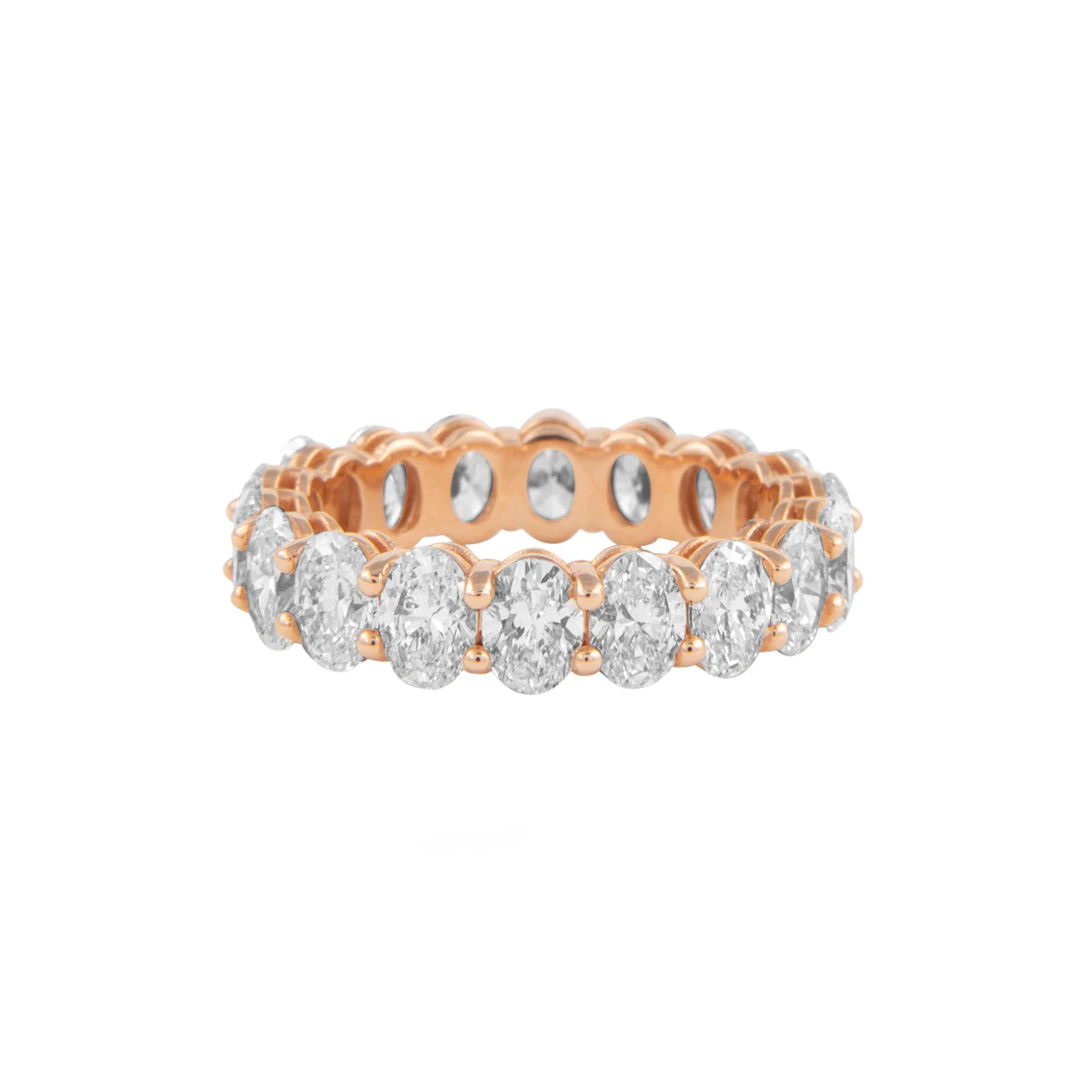 Rose Gold and 4.05ctw Oval Cut Diamond Eternity Band Ring