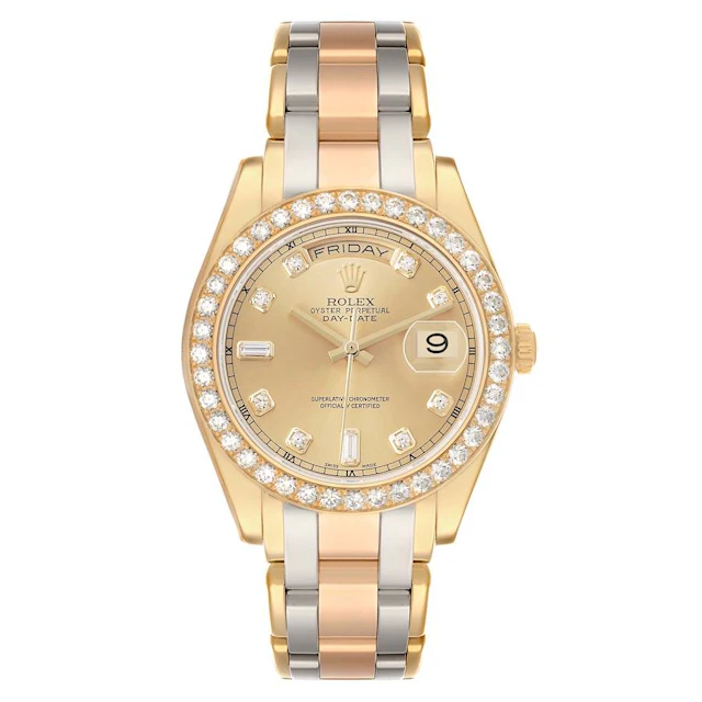 Pearlmaster Day-Date Tridor (Reference 18948). A 39mm yellow, white