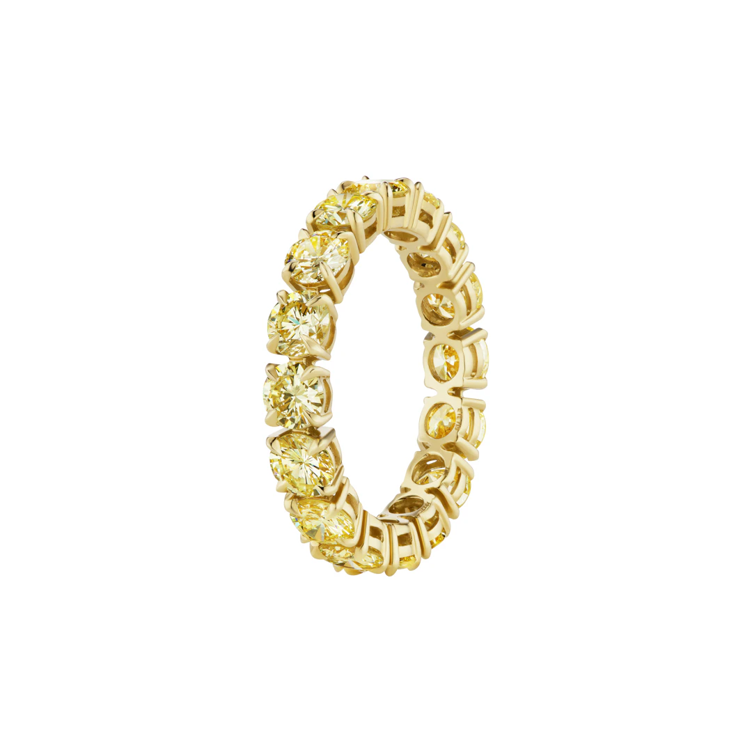 Gold and 3.60ctw Yellow Diamond Eternity Band Ring