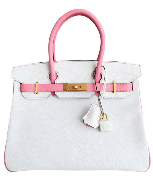 White and Rose Confetti Epsom HSS Birkin 30 Brushed Gold Hardware, 2016
