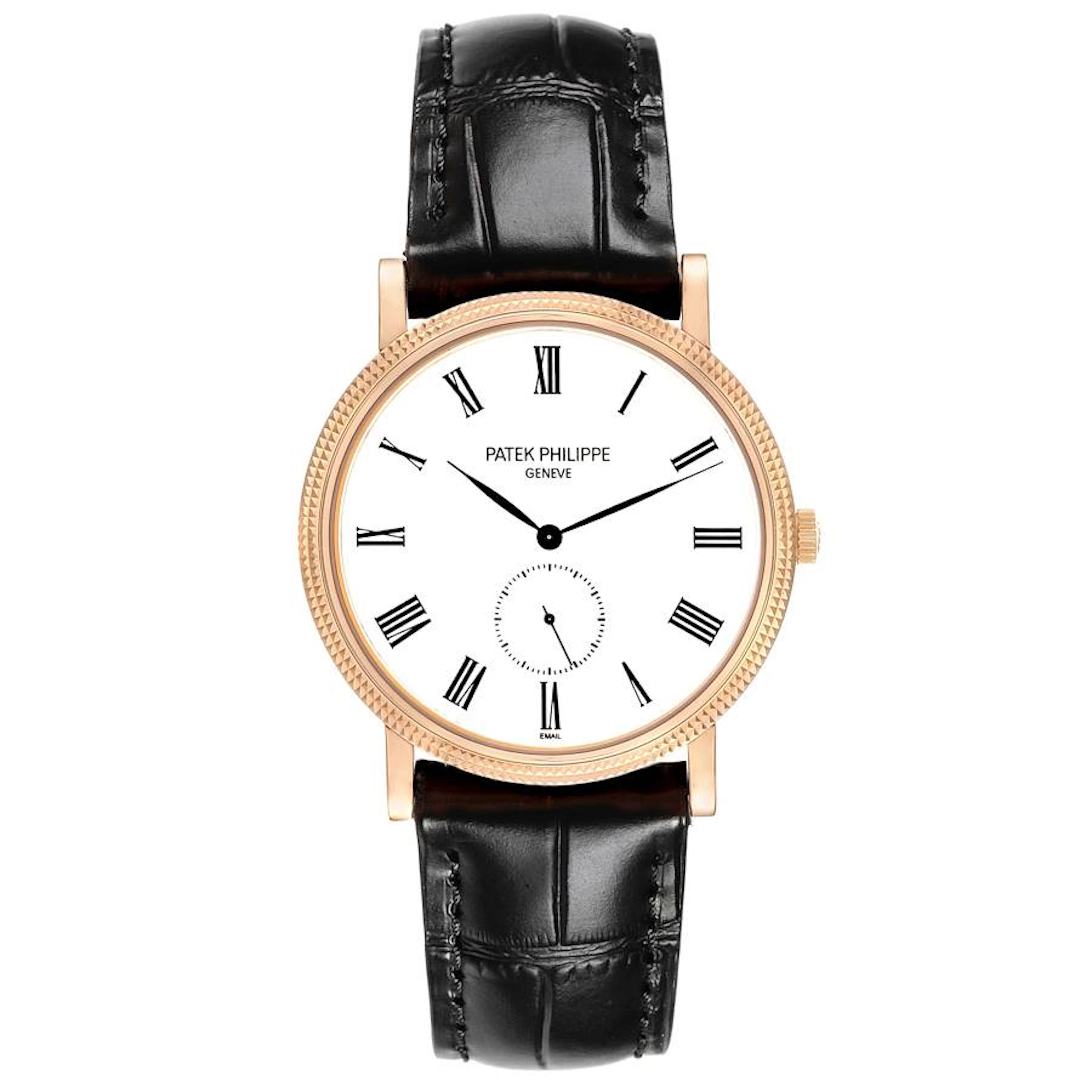 Calatrava (Reference 5116R-001). A 36mm rose gold manual wind wristwatch.