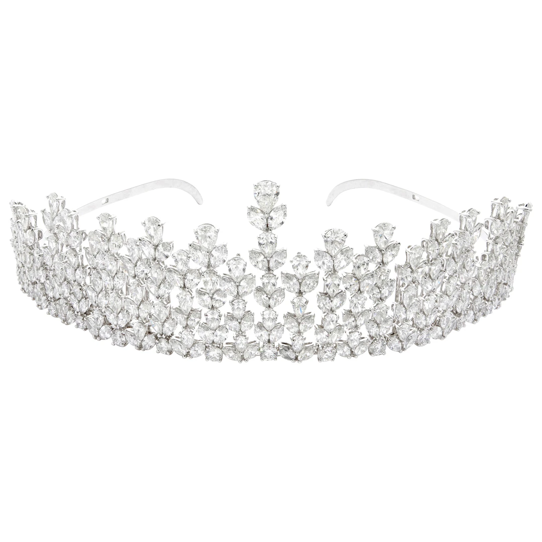 White Gold and 81.85ctw Diamond Convertible Necklace and Tiara