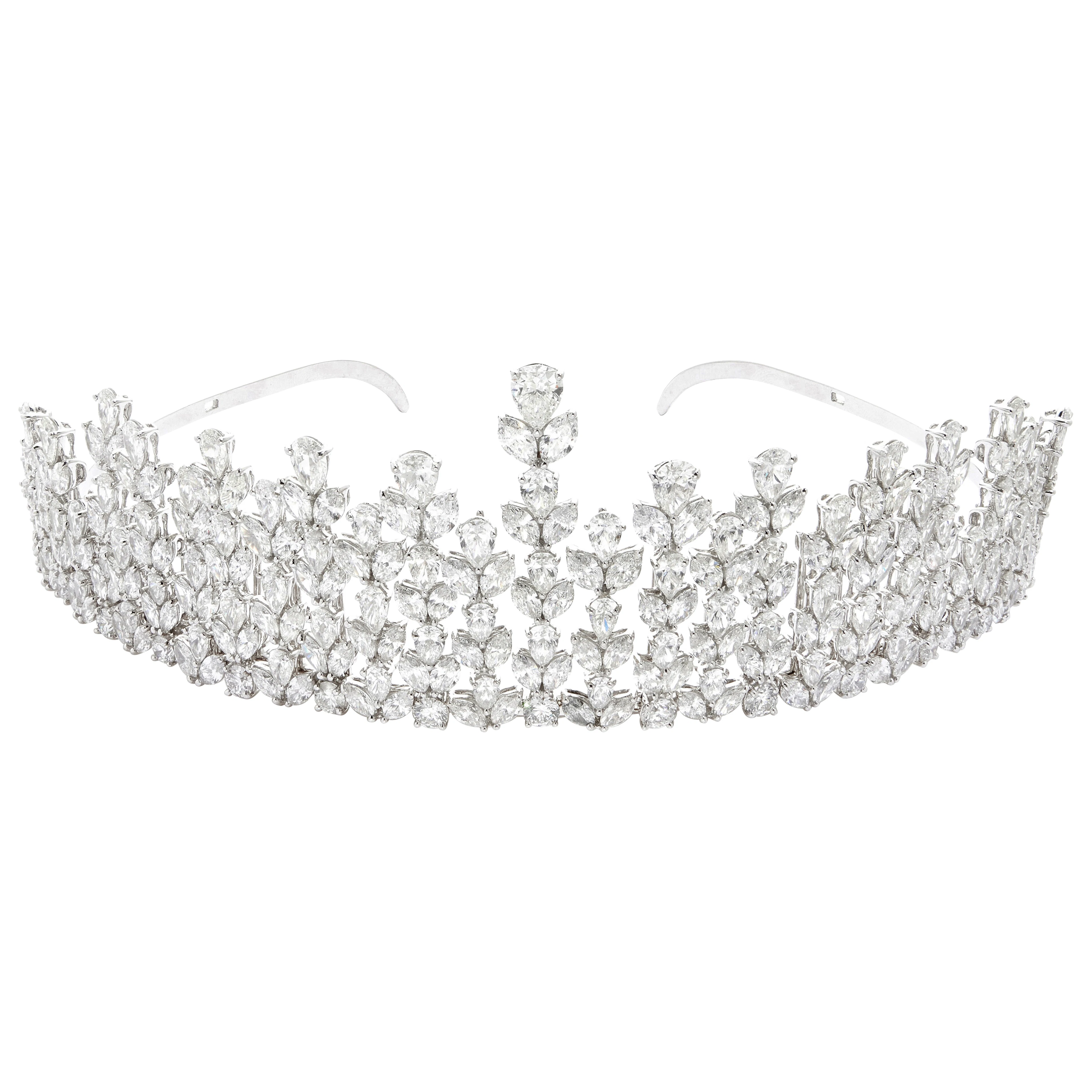White Gold and 81.85ctw Diamond Convertible Necklace and Tiara