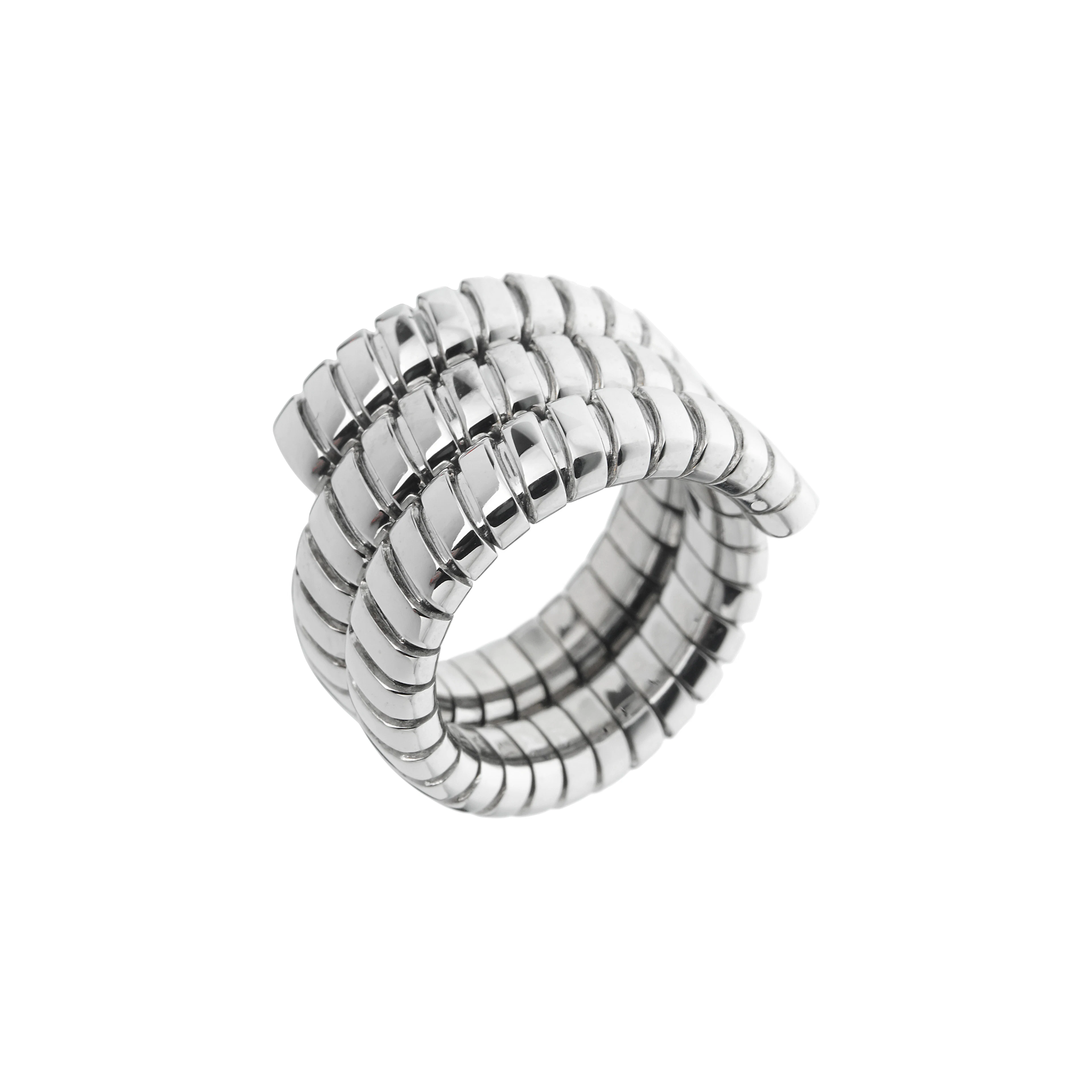 White Gold Spiral Band Ring