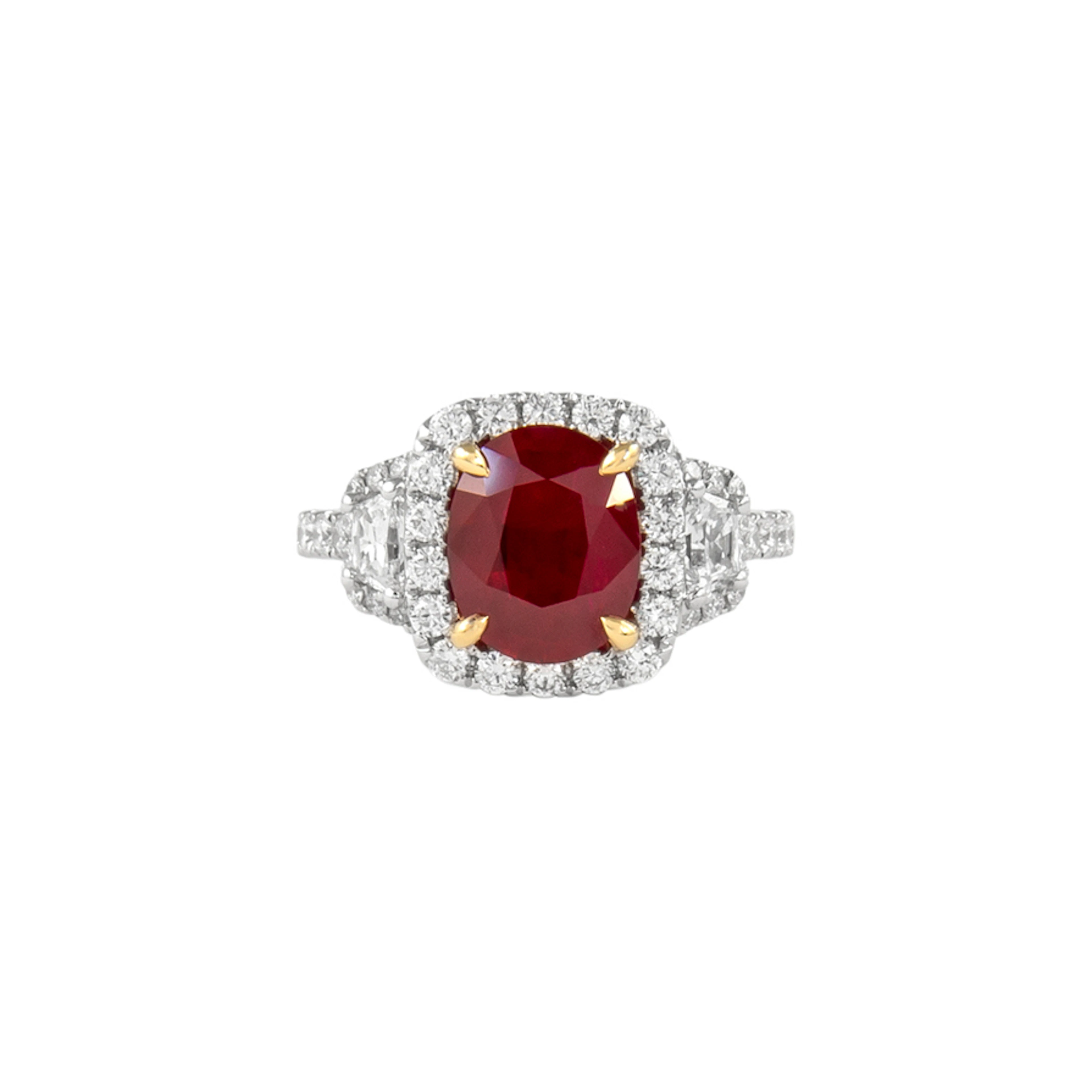 White Gold, Gold, 2.25ct Burmese Ruby and Diamond Ring