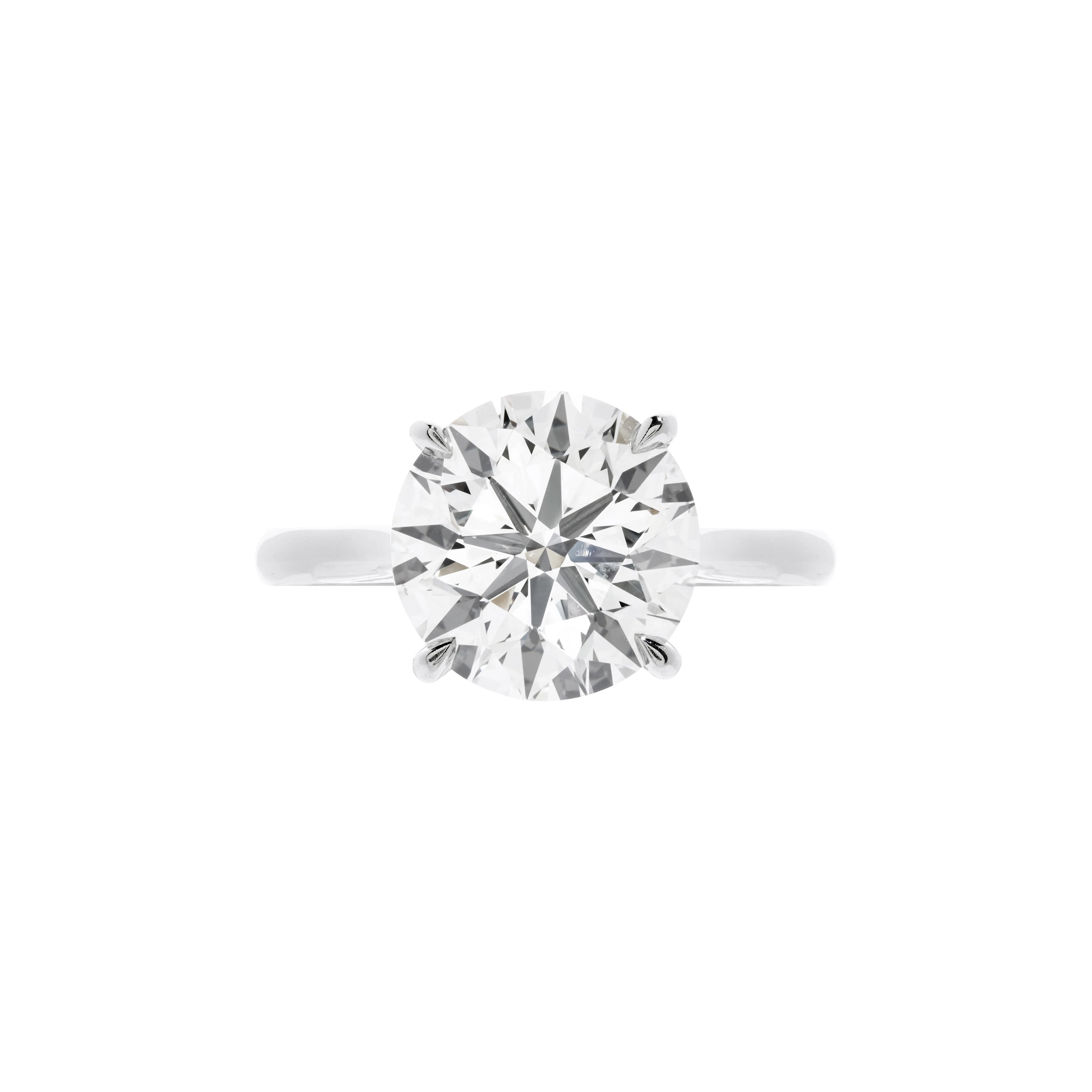 Platinum and 4.14ct Round Brilliant Cut Diamond Engagement Ring