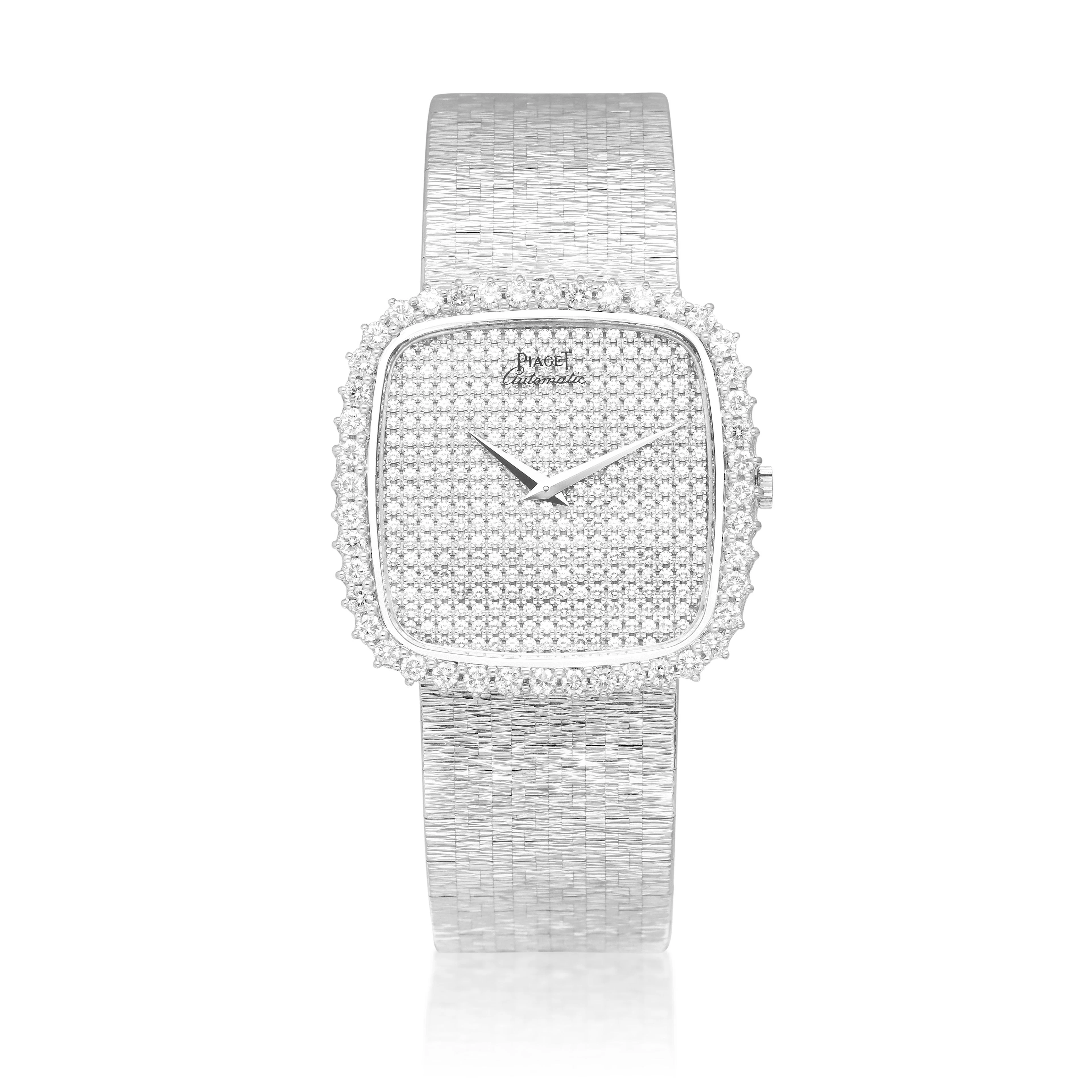 (Reference 12770A6). A white gold and diamond-set automatic bracelet