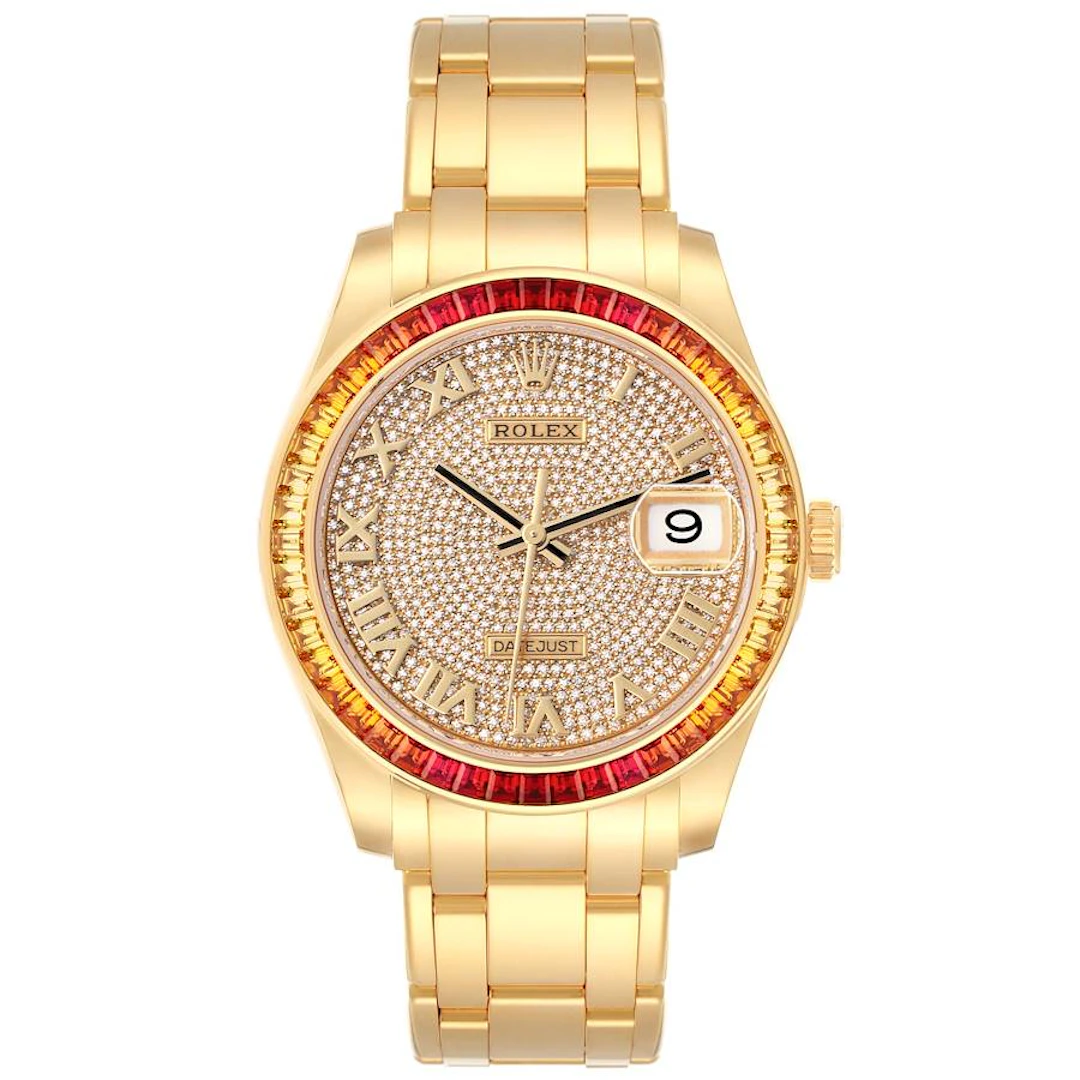 Pearlmaster Datejust (Reference 86348SAJOR). A 39mm yellow gold diamond