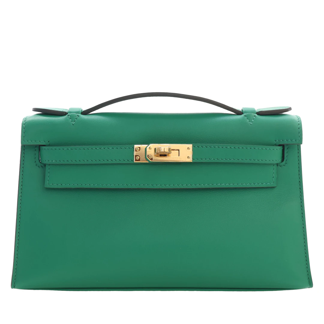 Vert Vertigo Swift Kelly Pochette Gold Hardware, 2018
