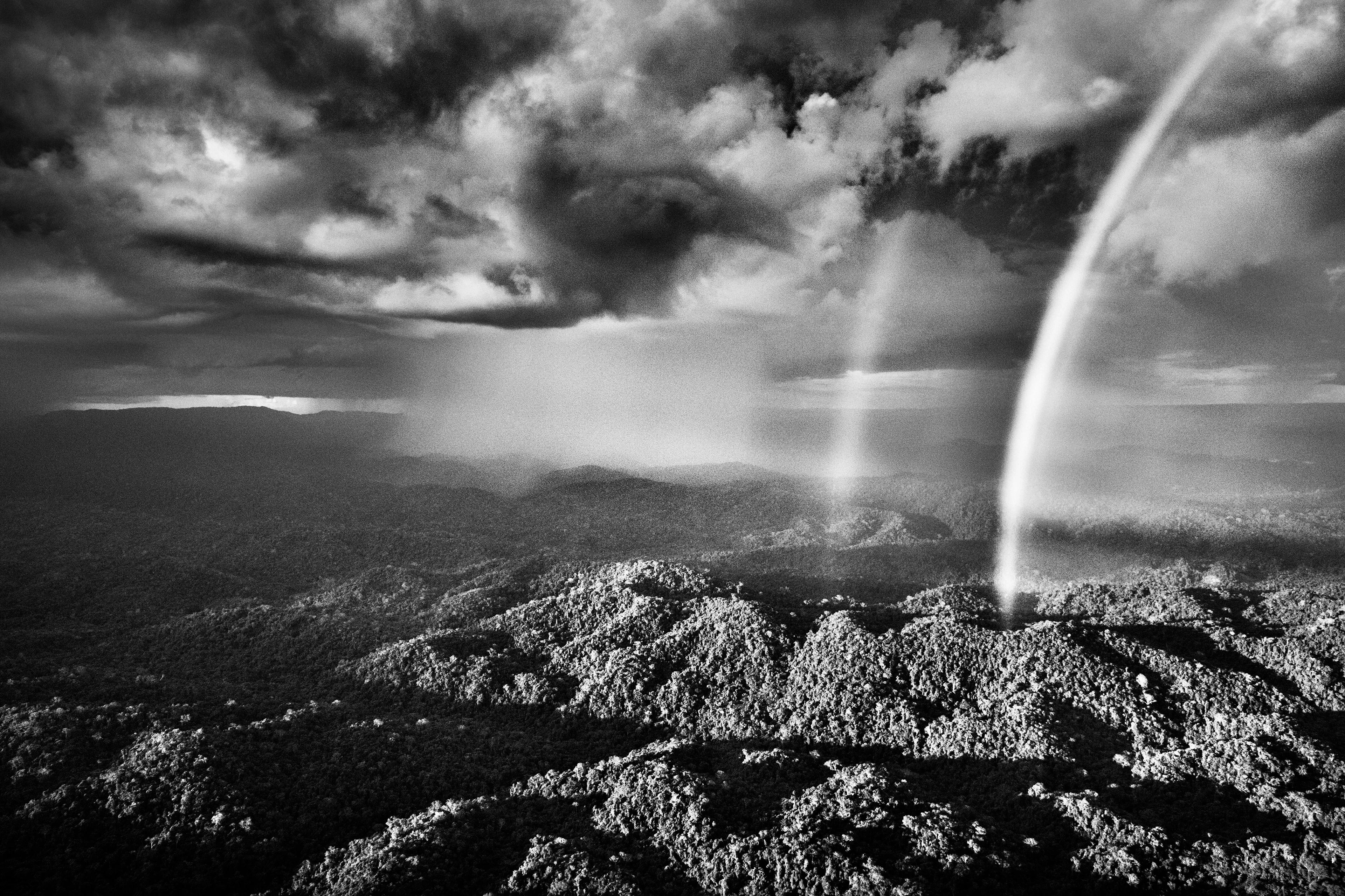 Rainbow over the Tucuxim area. Parima Forest Reserve. Yanomami Indigenous