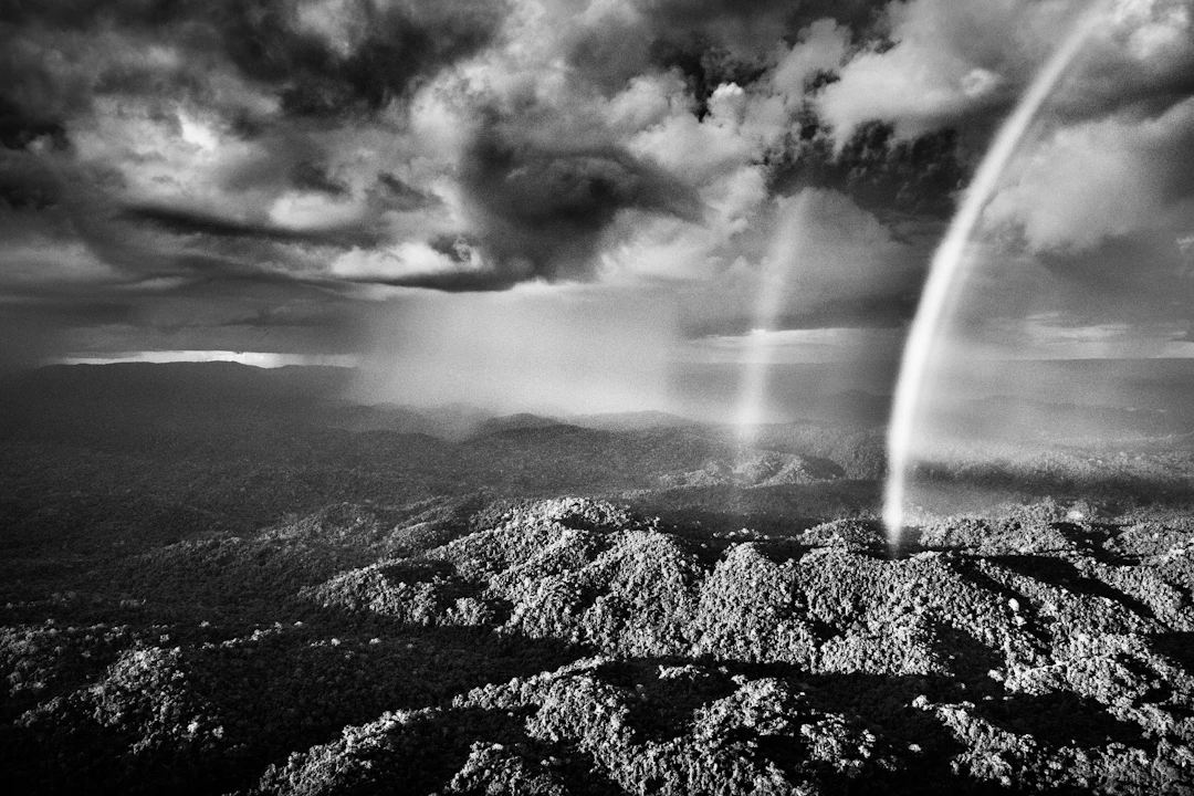 Rainbow over the Tucuxim area. Parima Forest Reserve. Yanomami Indigenous