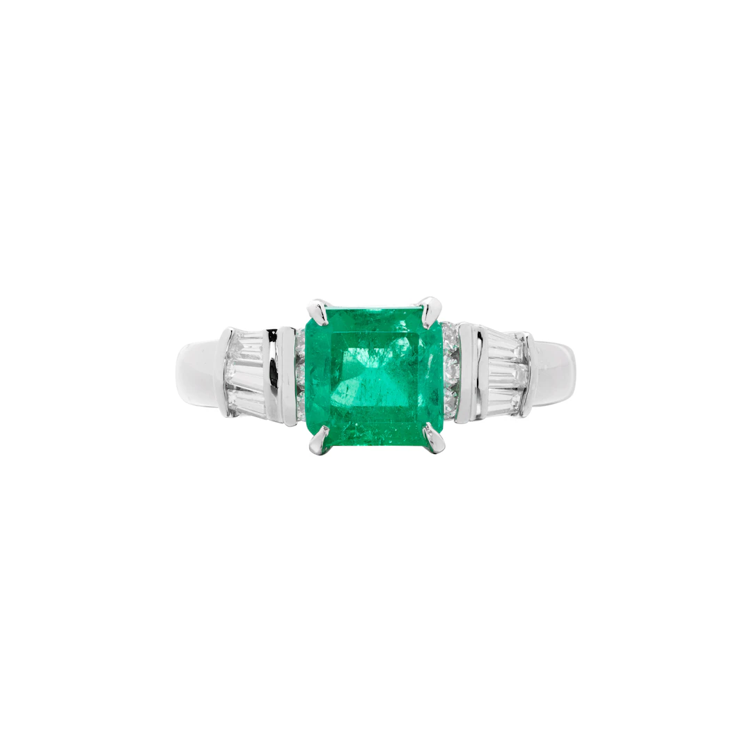 Platinum, 1.62ct Colombian Emerald and Diamond Ring