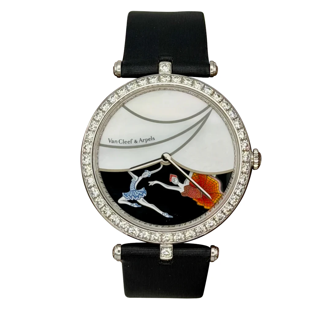 Poetic Complication Lady Arpels Saison Opera. A 36mm white gold diamond-set