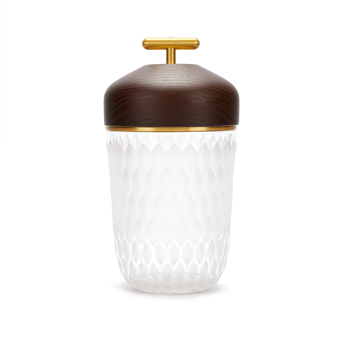 Crystal and Wood Folia Portable Lamp