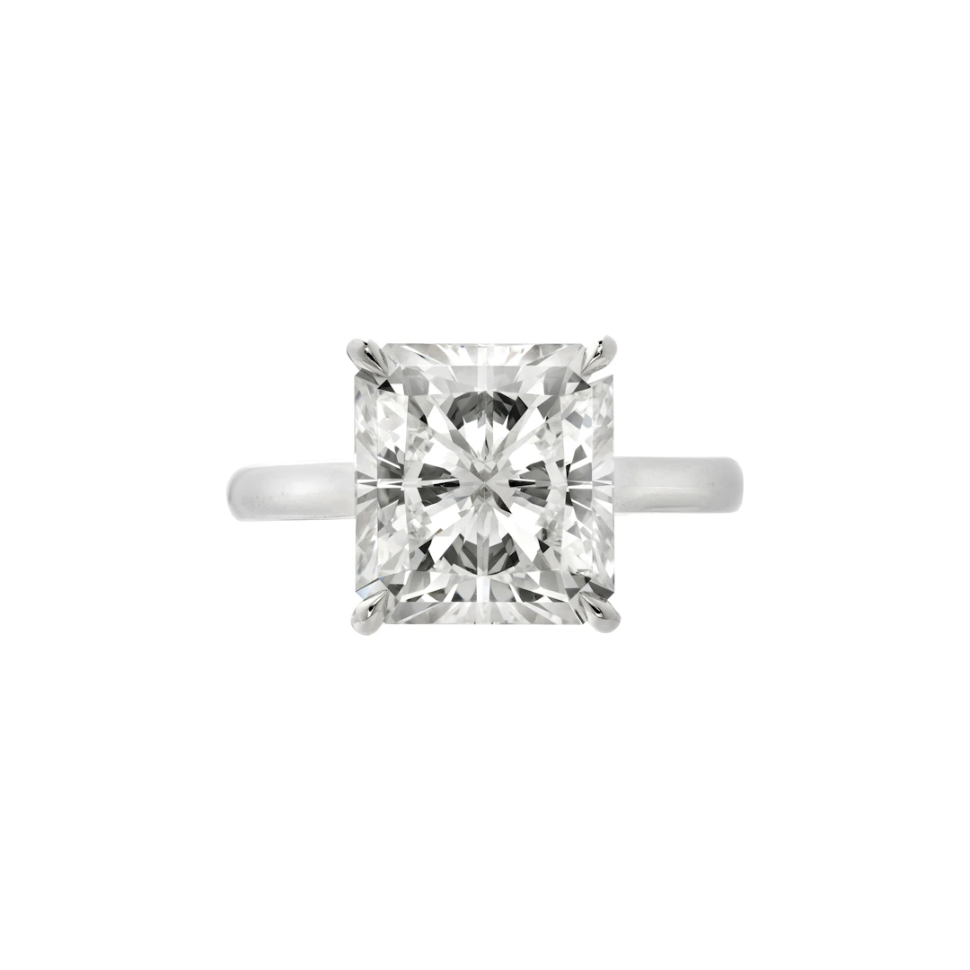 Platinum and 5.16ct Radiant Cut Diamond Engagement Ring