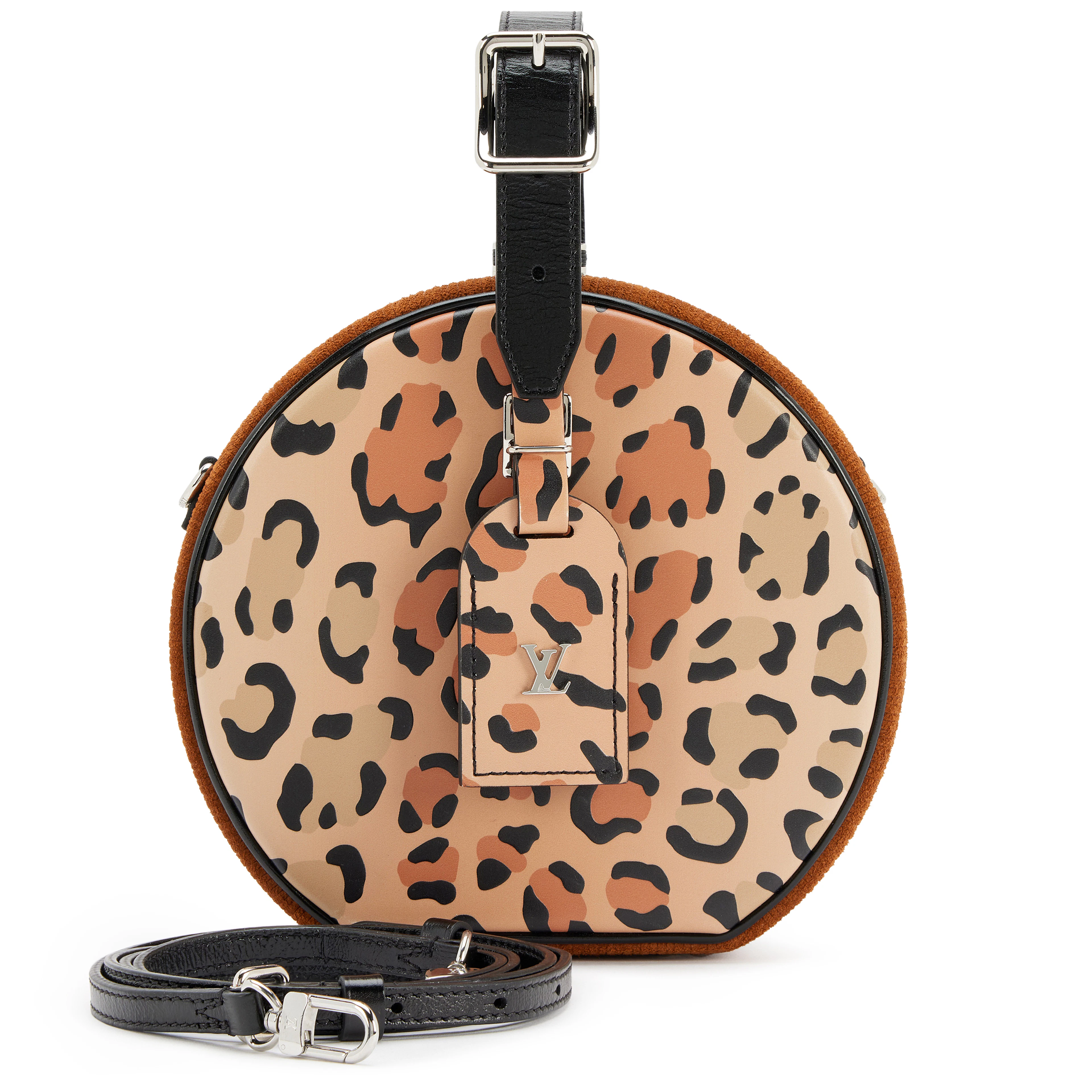 Brown Reverse Monogram Canvas, Corduroy, and Leopard Petit Boite Chapeau