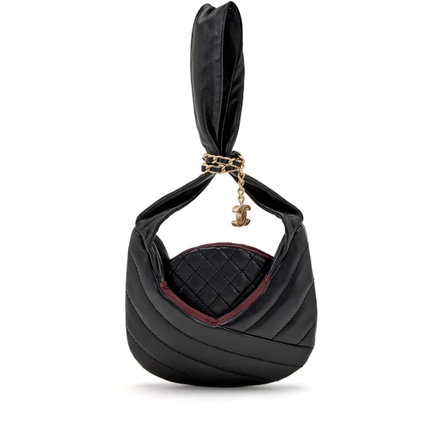 Black Chaplain Lambskin Evening Bag Pale Gold Hardware, 2003-2004
