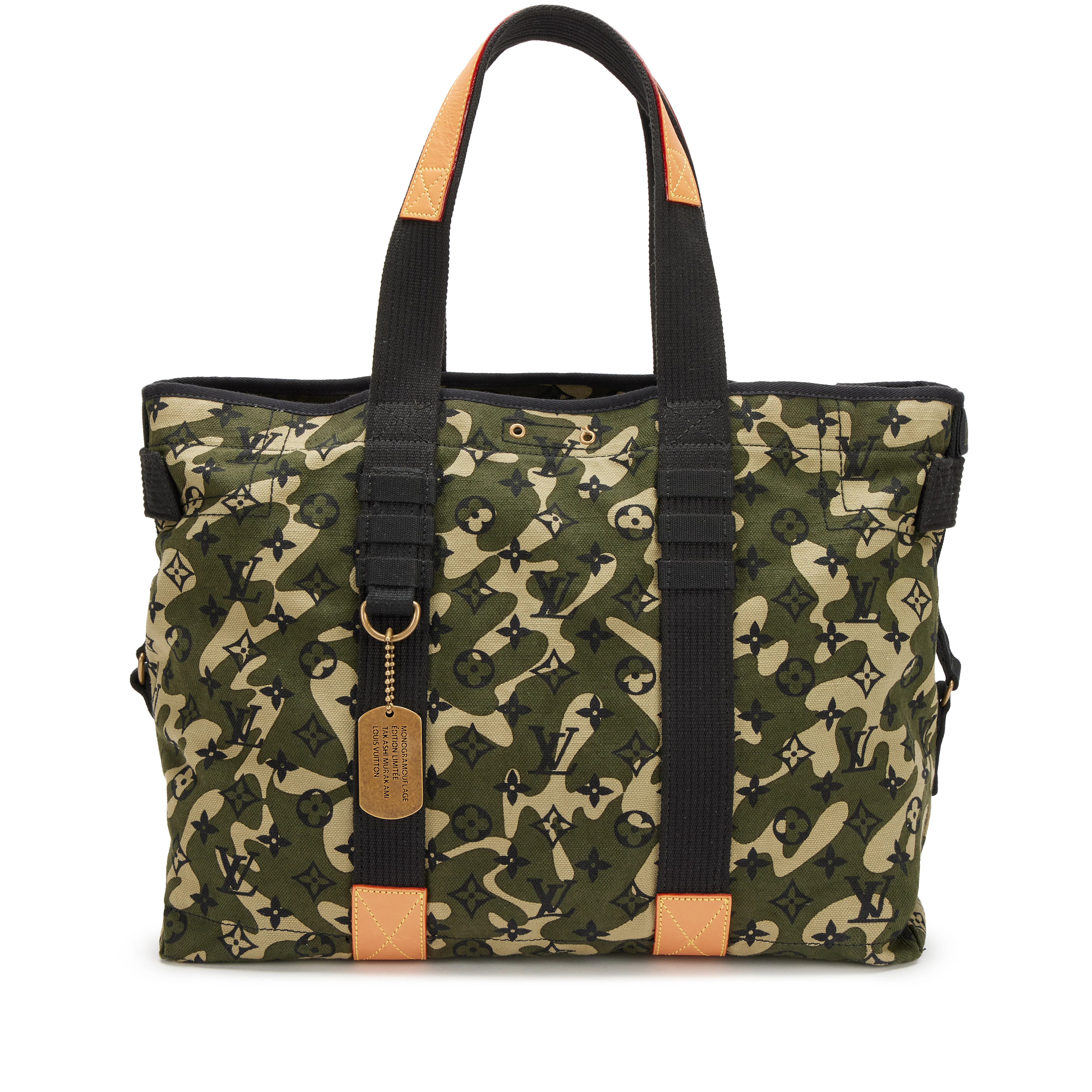 Takashi Murakami Green Monogramouflage Trellis Tote Brass Hardware, 2008
